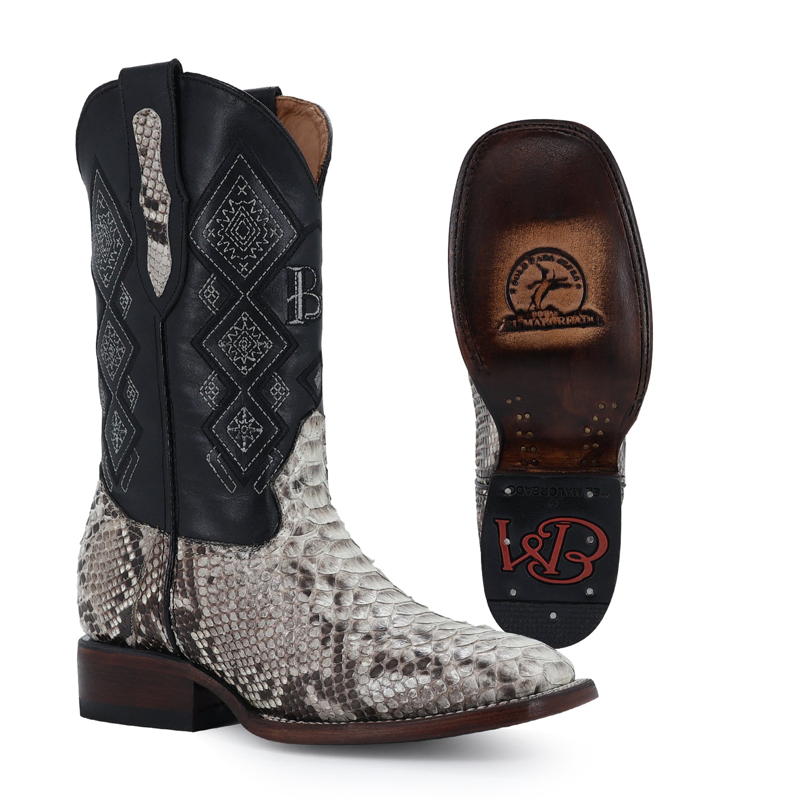 Bota Vaquera Bulldog Pitón Natural