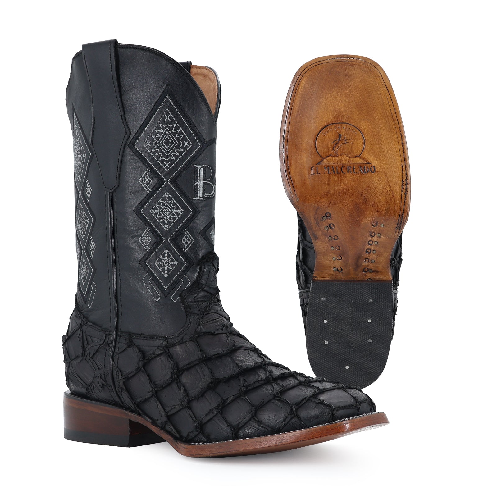 Bota Vaquera Bulldog Pescado Nobuck Negro