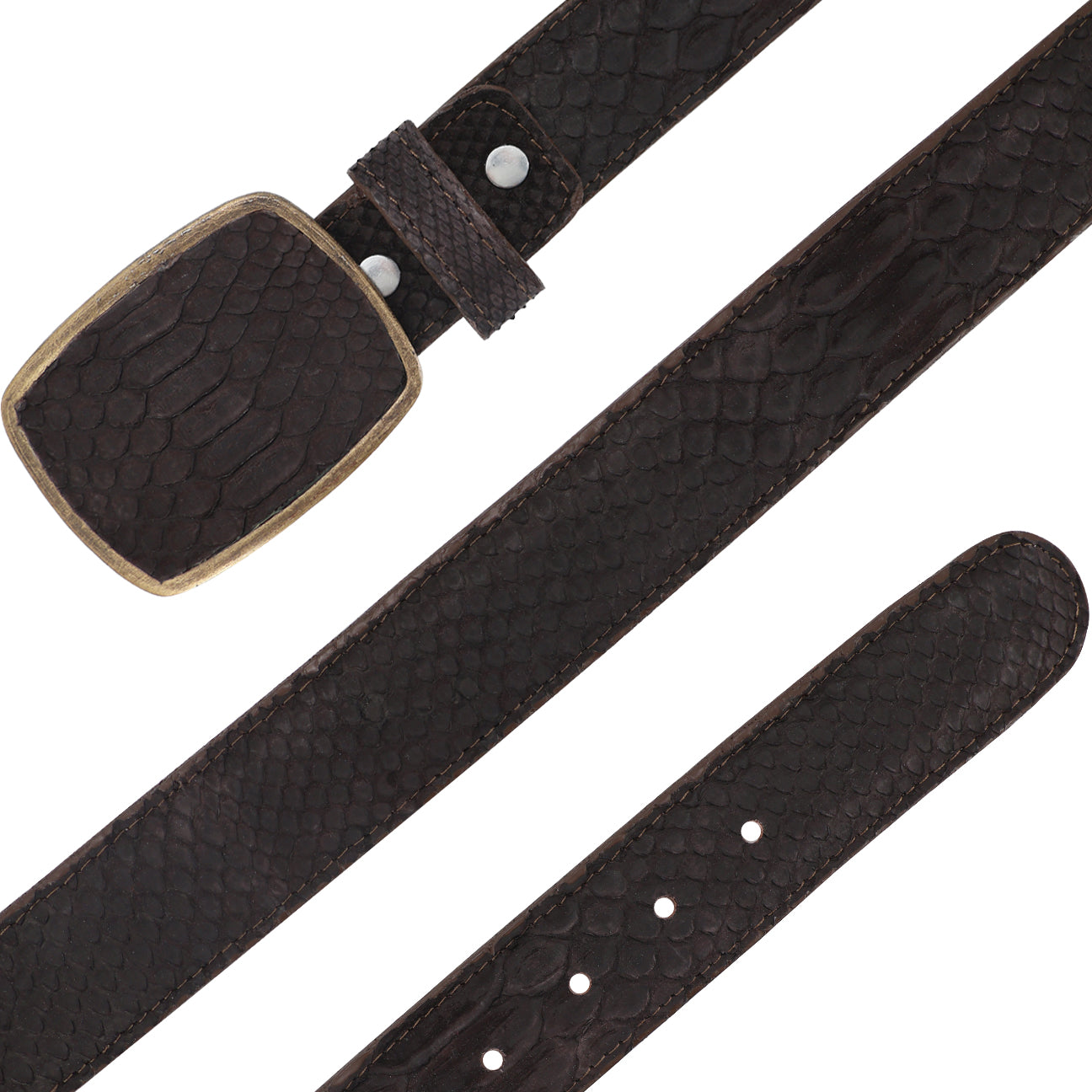 Cinturon HC Para Hombre En Piel De Piton Nobuck