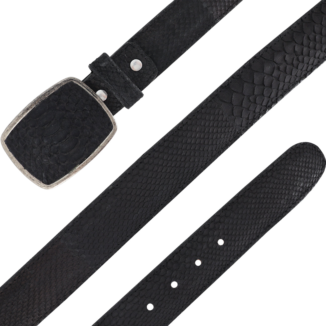 Cinturon HC Para Hombre En Piel De Piton Nobuck