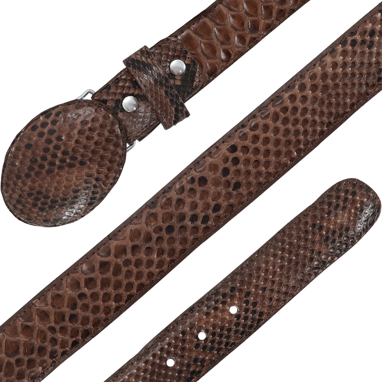 Cinturon Vaquero Para Hombre En Piel De Piton