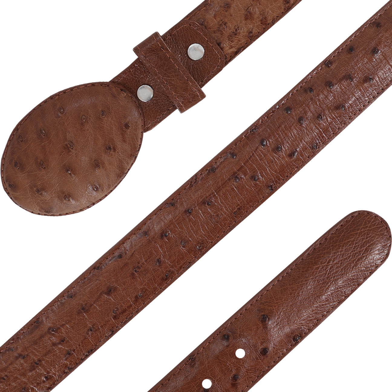 Cinturon Vaquero Para Hombre En Piel De Avestruz