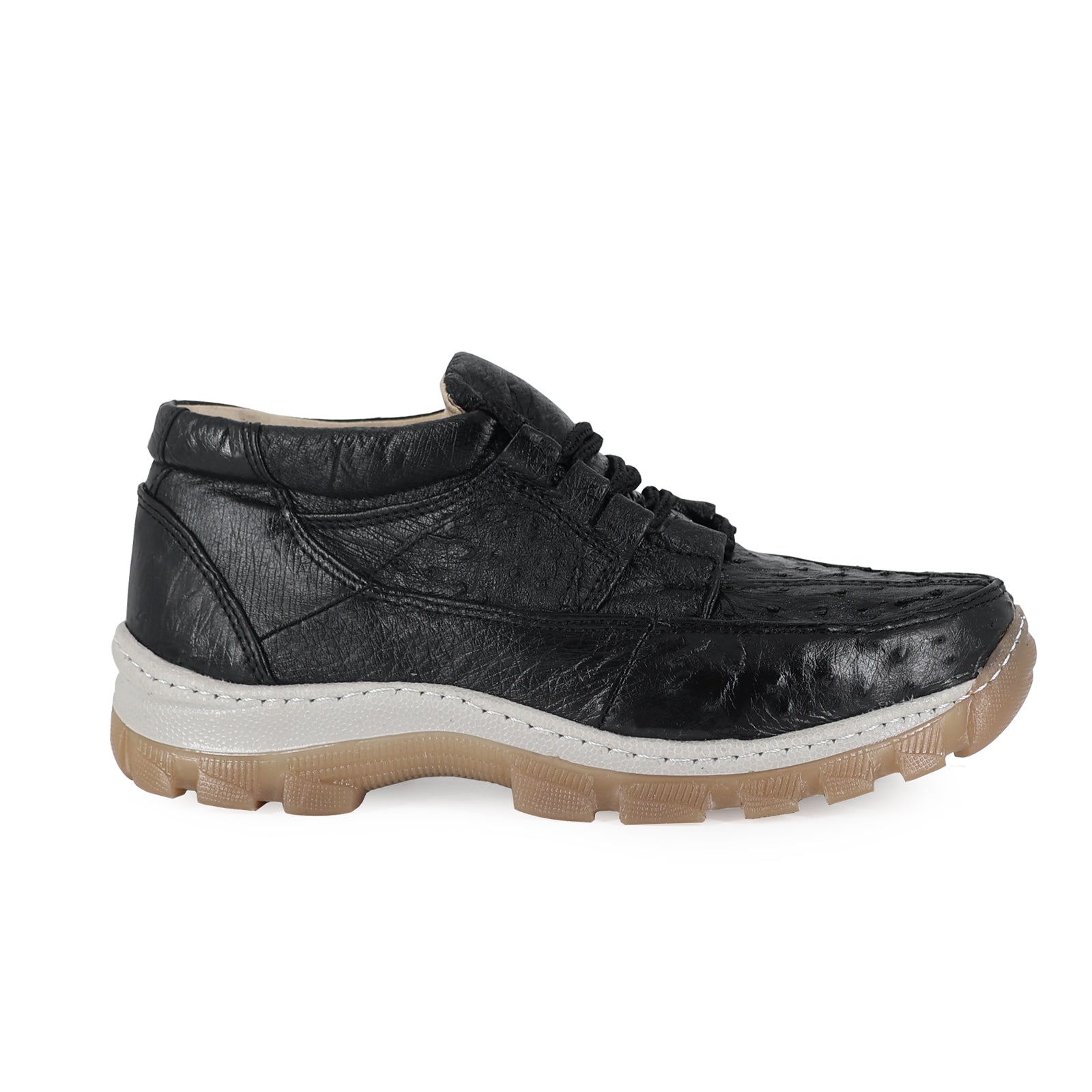Zapato Perry Para Hombre En Piel De Avestruz Negro