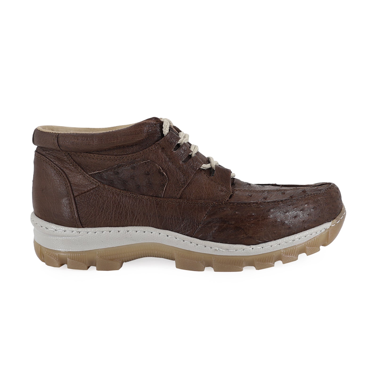 Zapato Perry Para Hombre En Piel De Avestruz Cafe
