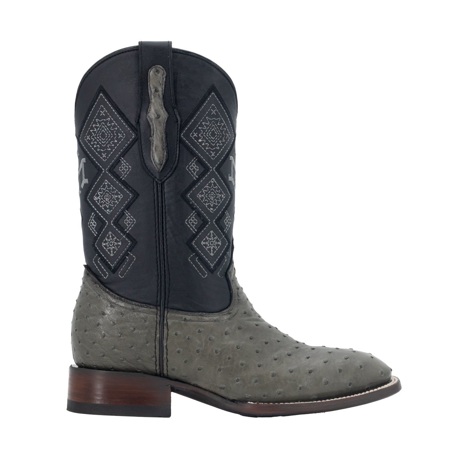 Bota Vaquera Bulldog Avestruz Gris