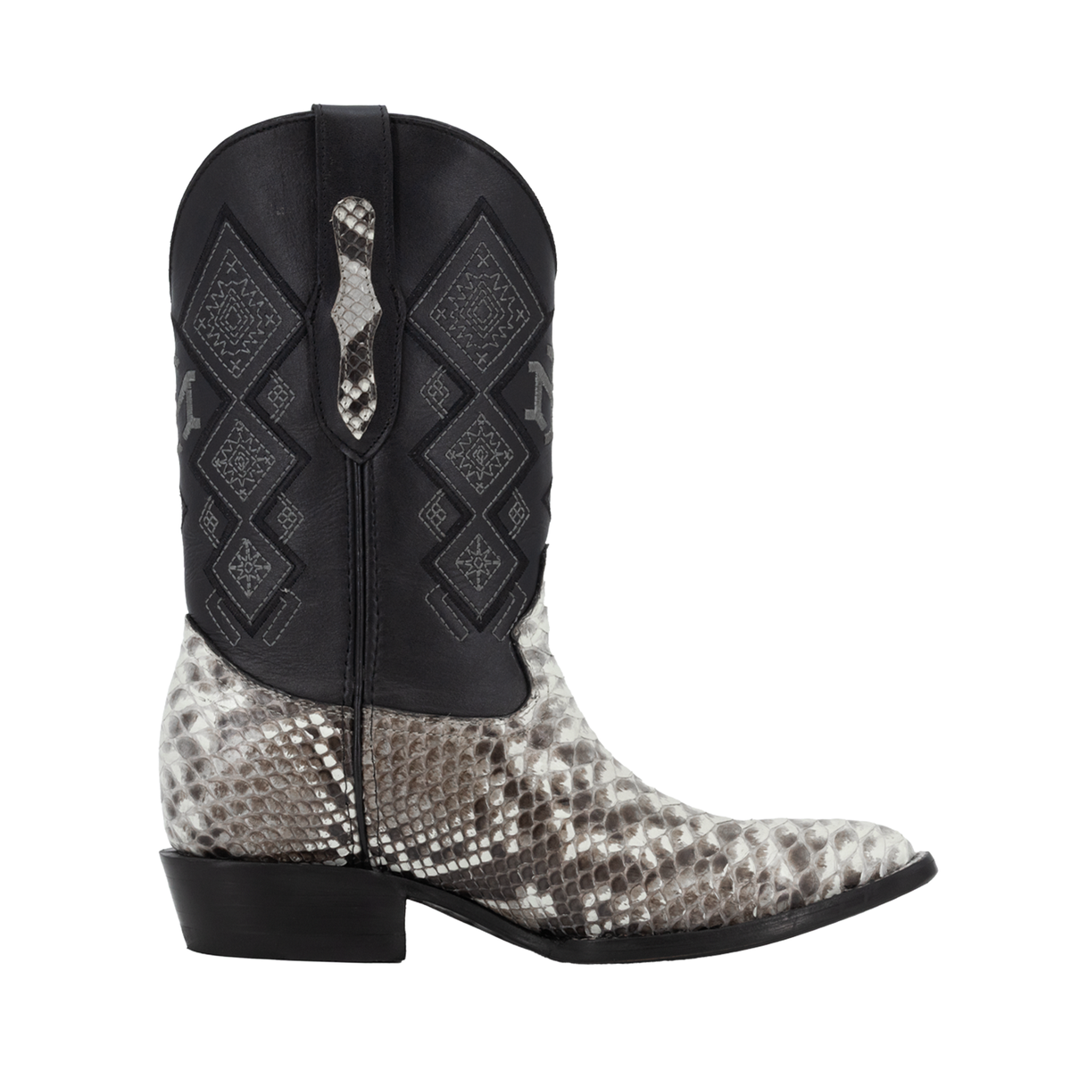 Bota Vaquera Oval Para Caballer Piel Pitón