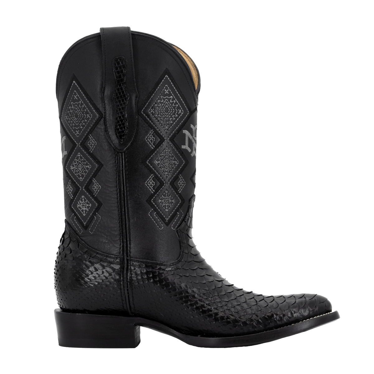 Bota Vaquera Oval Para Caballer Piel Pitón