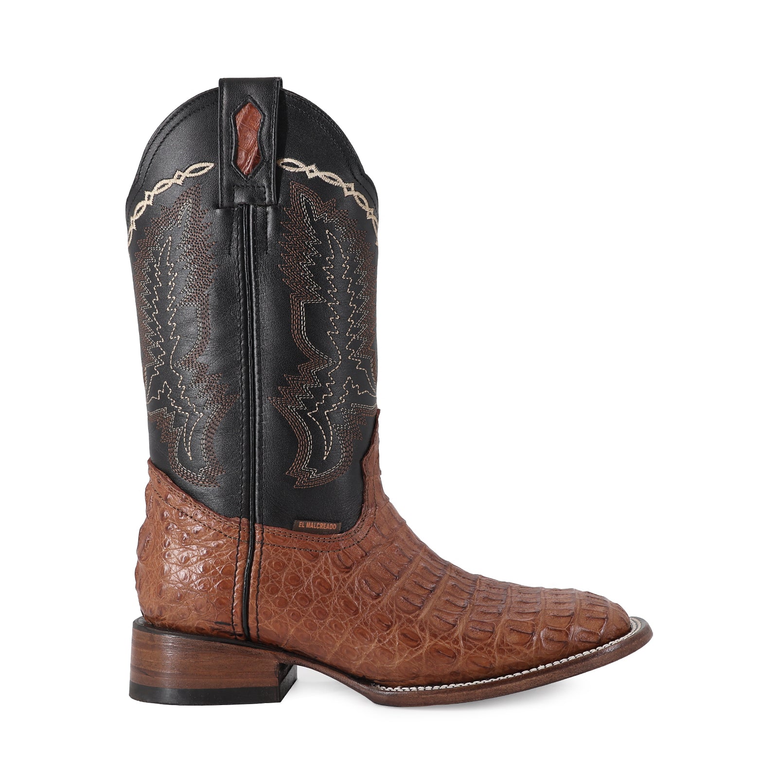 Bota Vaquera Bulldog Cocodrilo Lomo Coñac