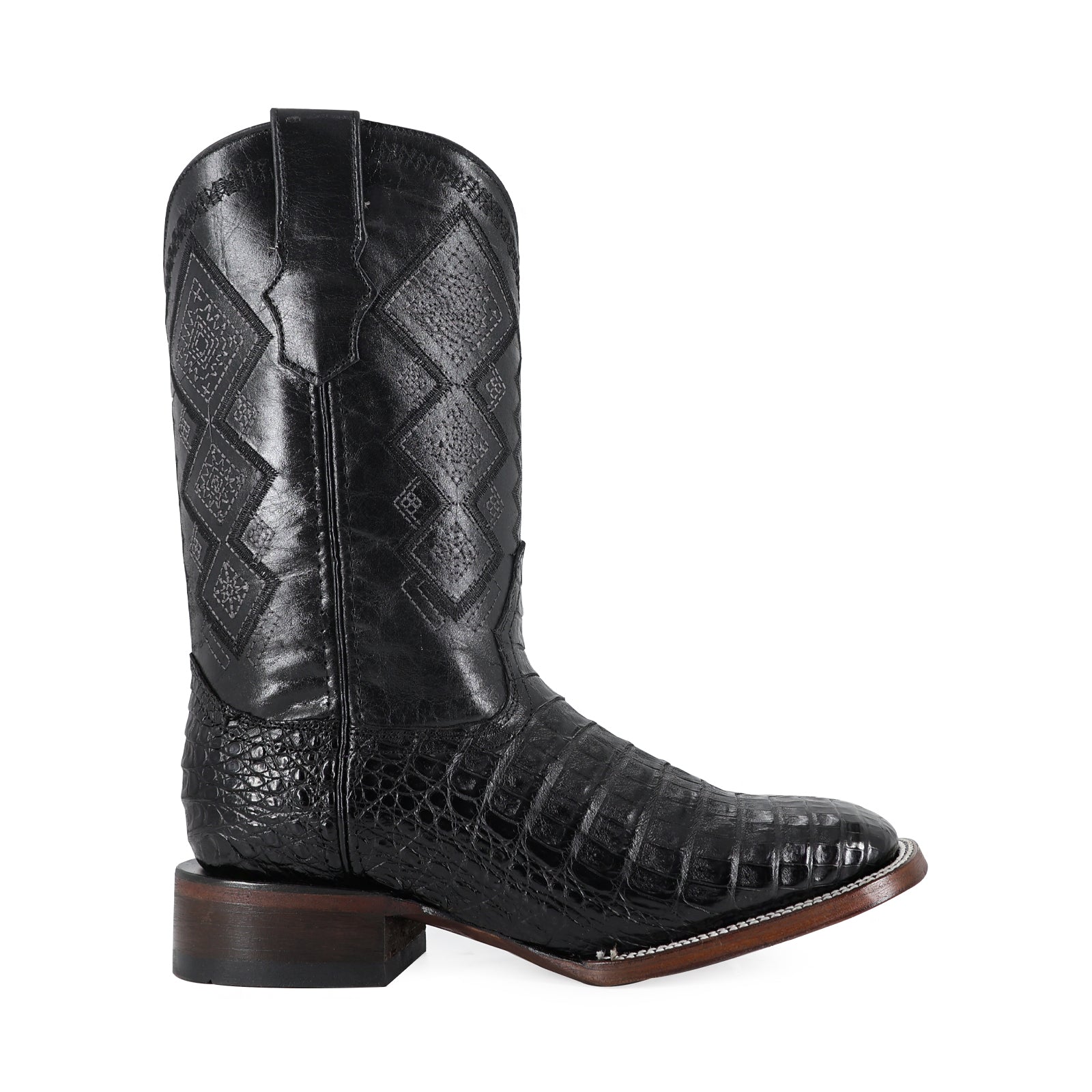 Bota Vaquera Bulldog Cocodrilo Panza Negro