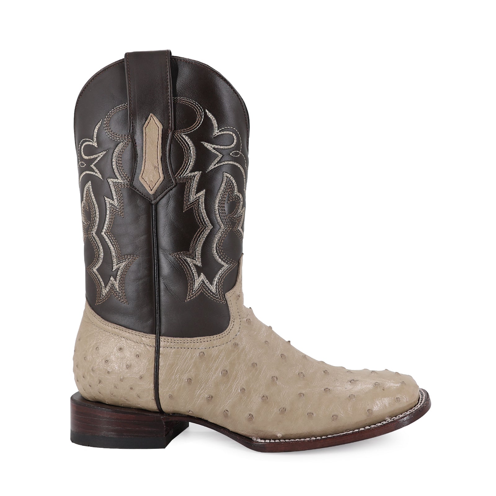 Bota Vaquera Bulldog Avestruz Hueso