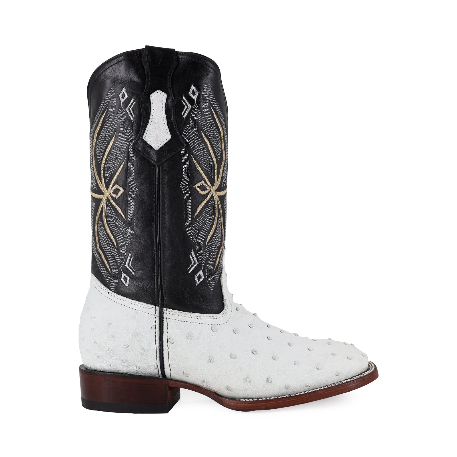 Bota Vaquera Bulldog Avestruz Blanco