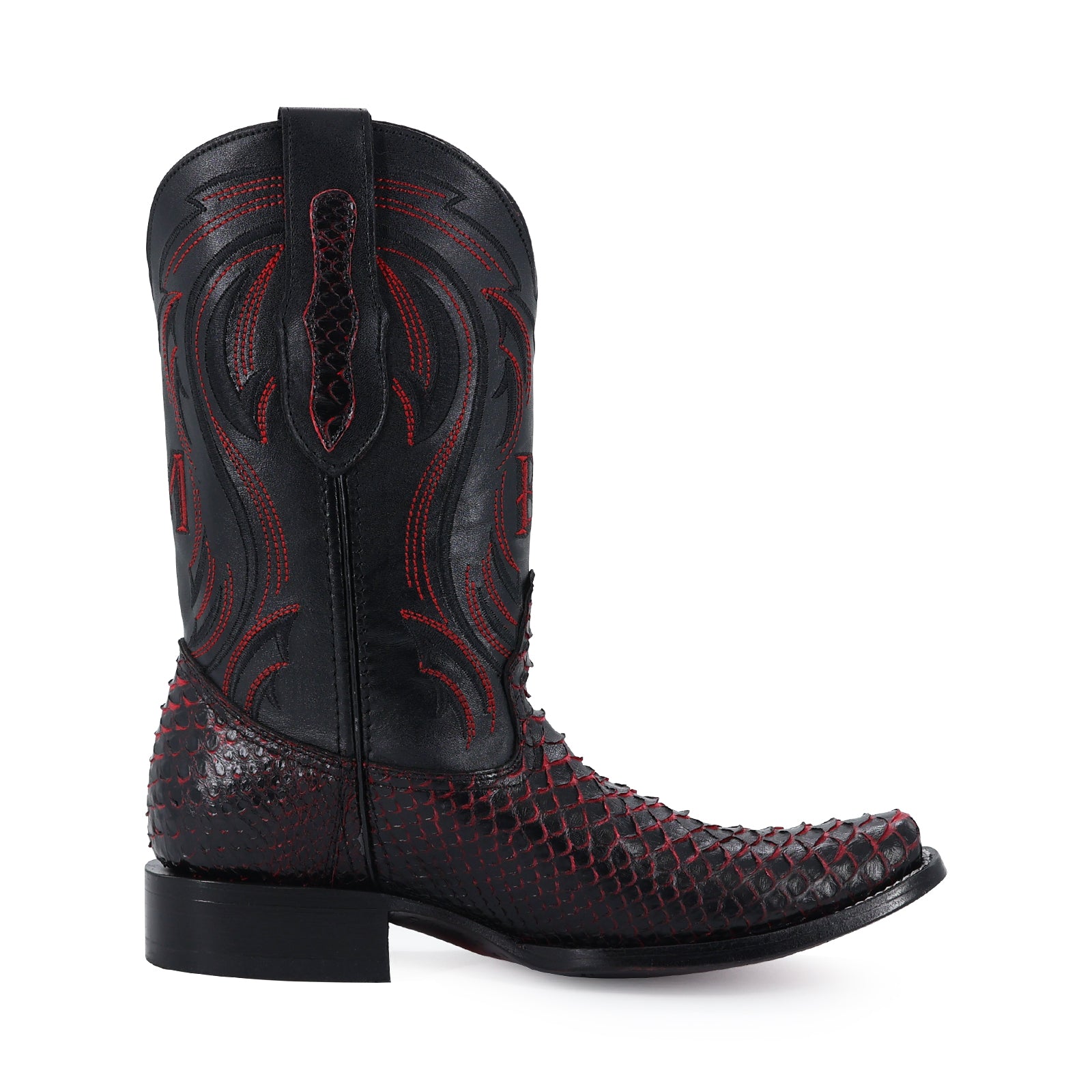 Bota Vaquera Dubai Piton Negro Cereza