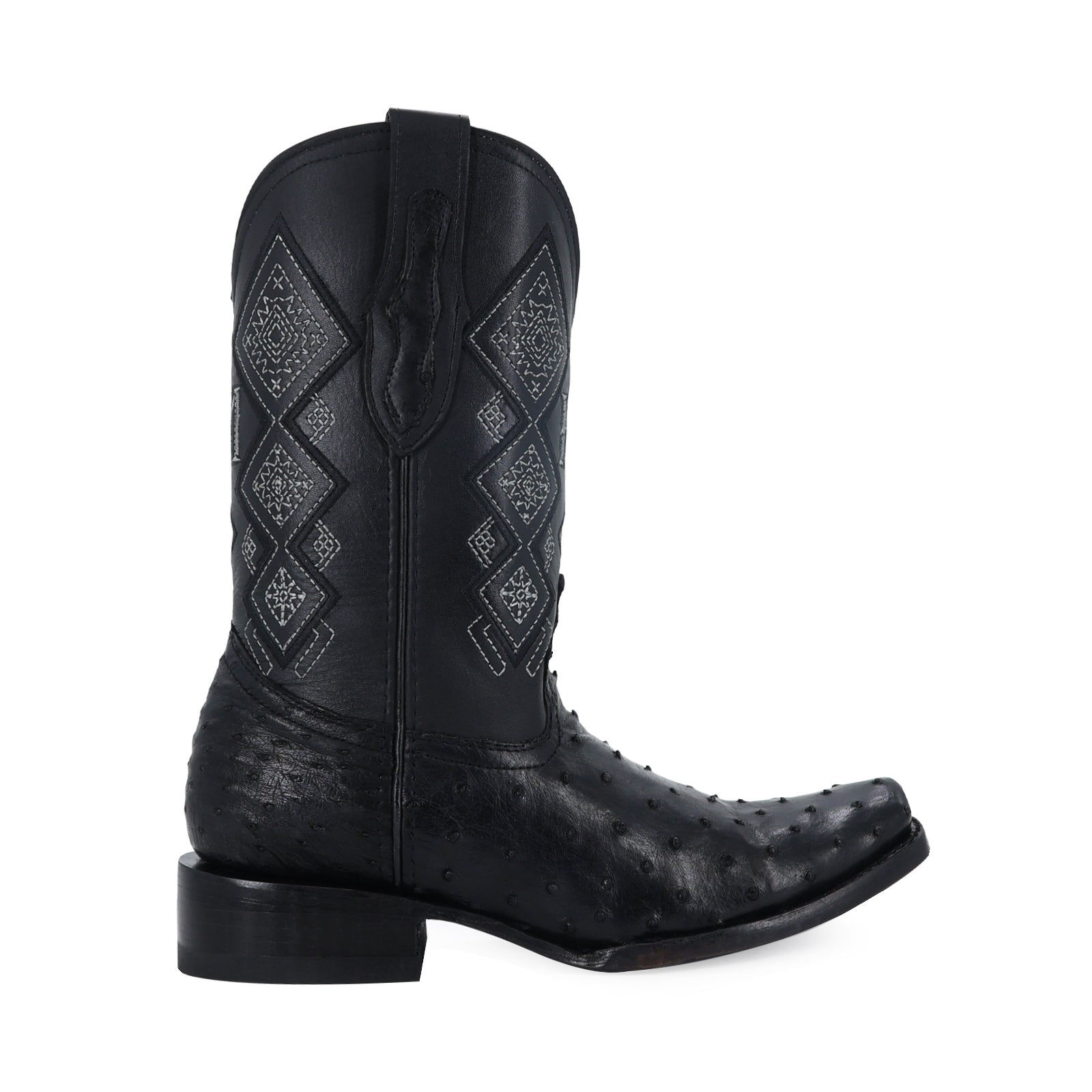 Bota Vaquera Dubai Avestruz Negro