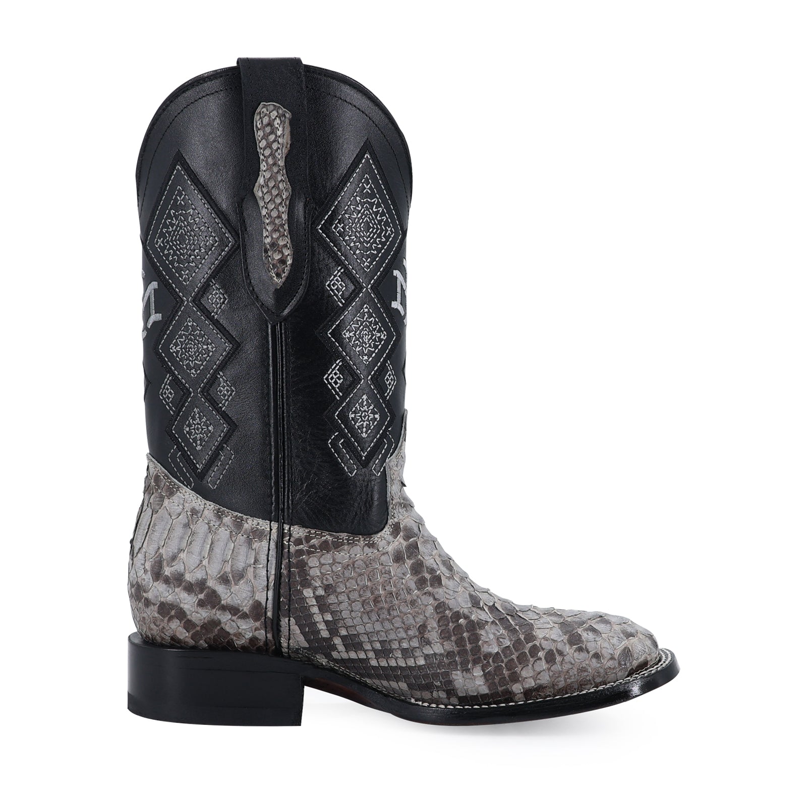 Bota Vaquera Bulldog Pitón Nobuck Gris