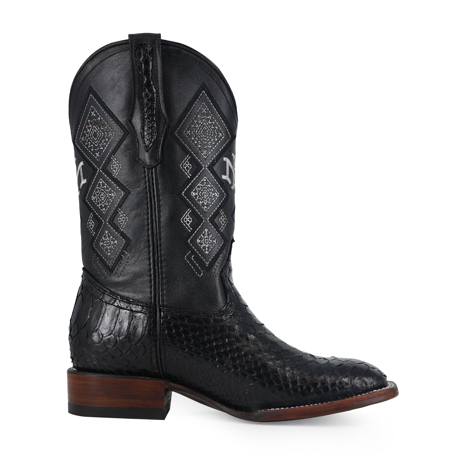 Bota Vaquera Bulldog Pitón Negro