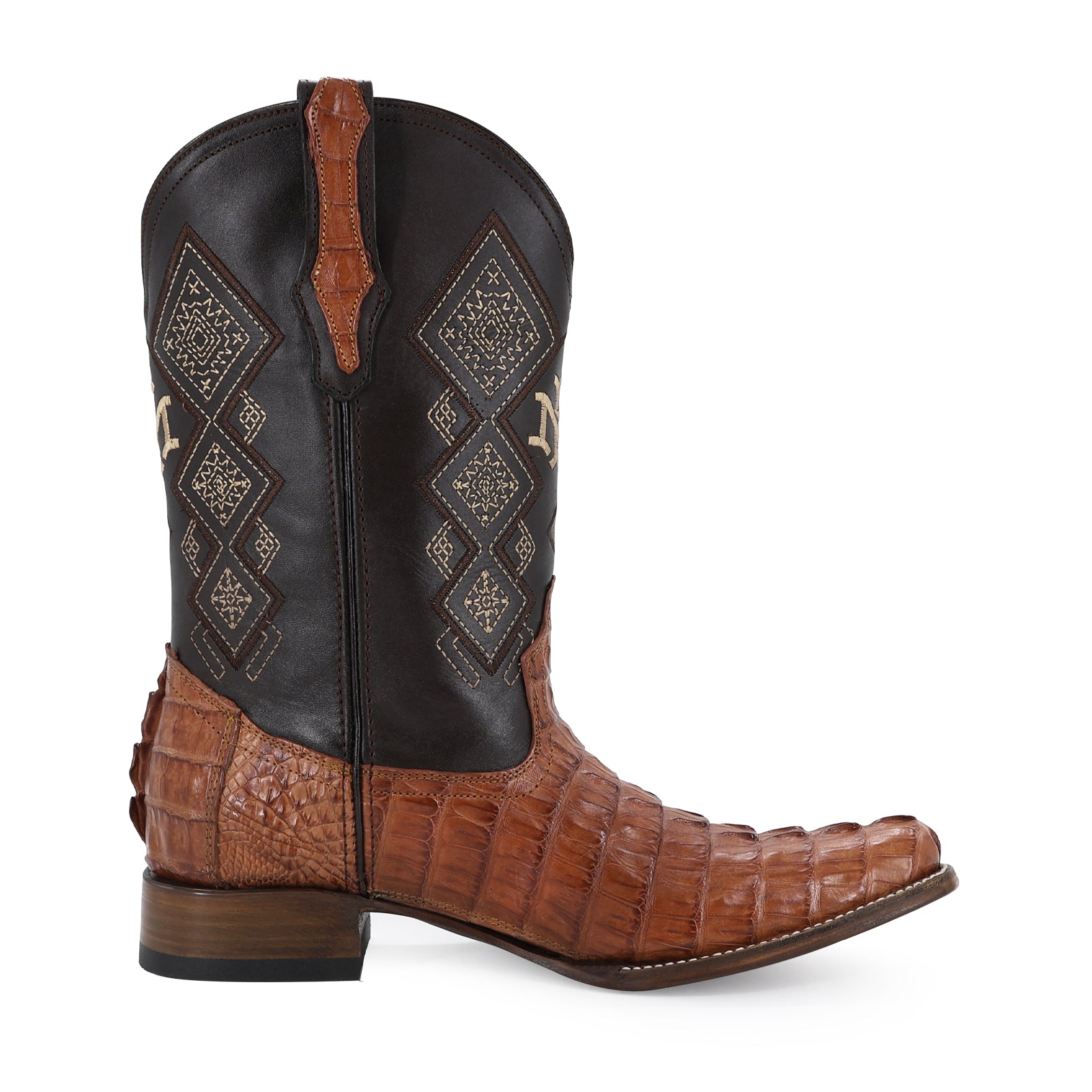 Bota Vaquera Dubai Cocodrilo Cola Coñac