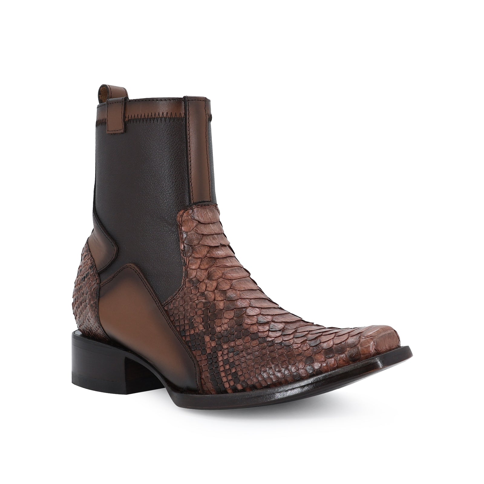 Botin Eban De Piel Piton Cafe