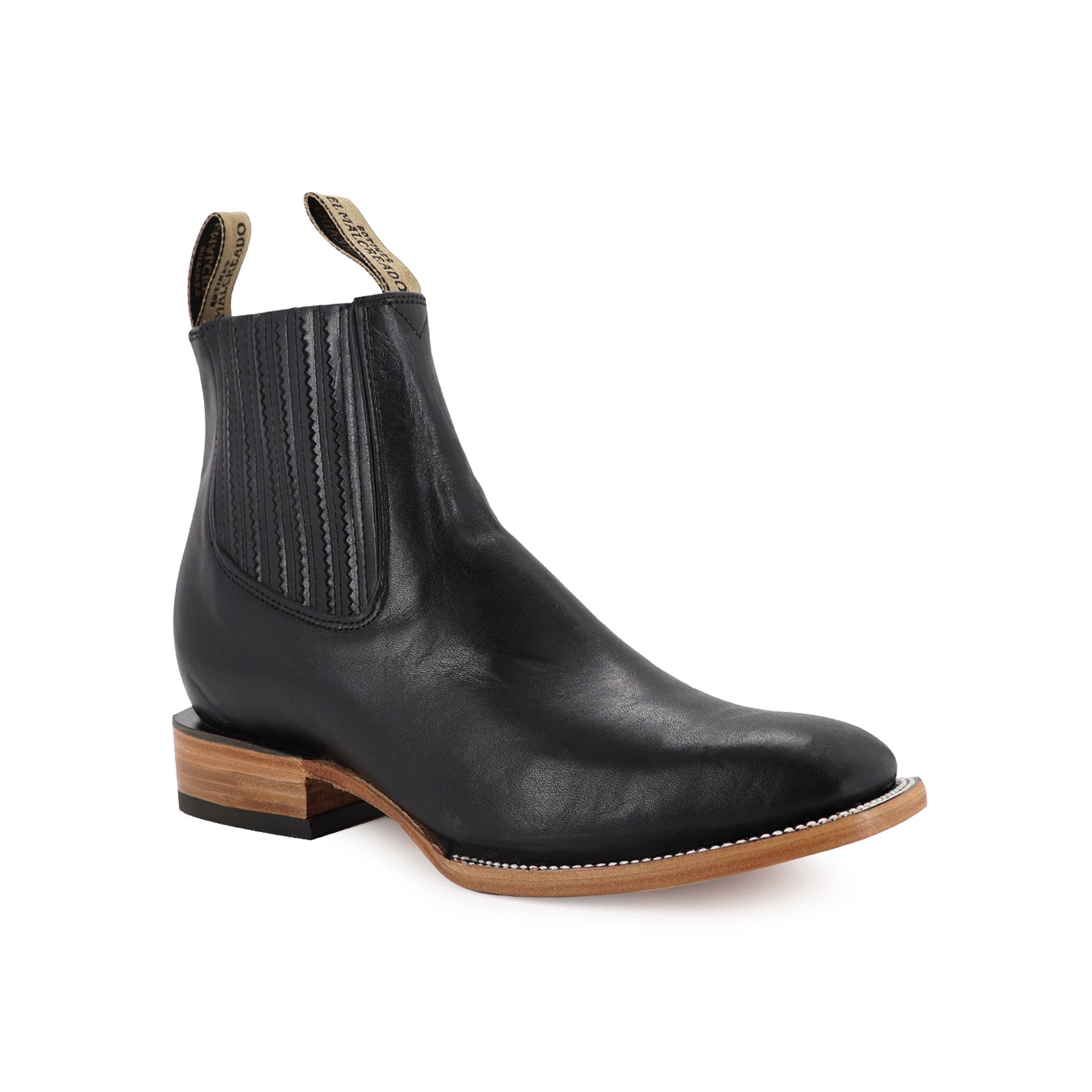 Botín Francés Negro Atanado