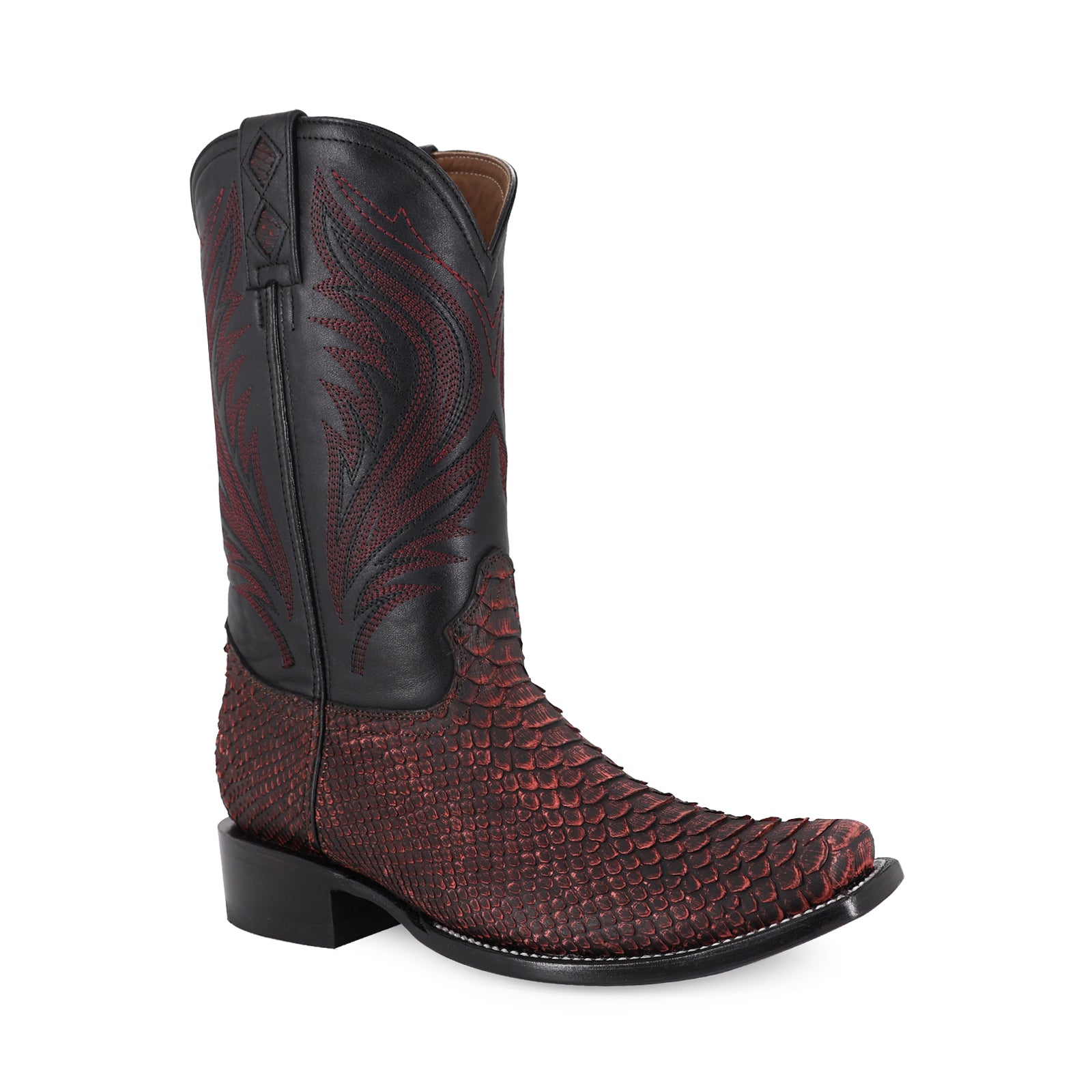 Bota Vaquera Dubai Pitón Black Cherry