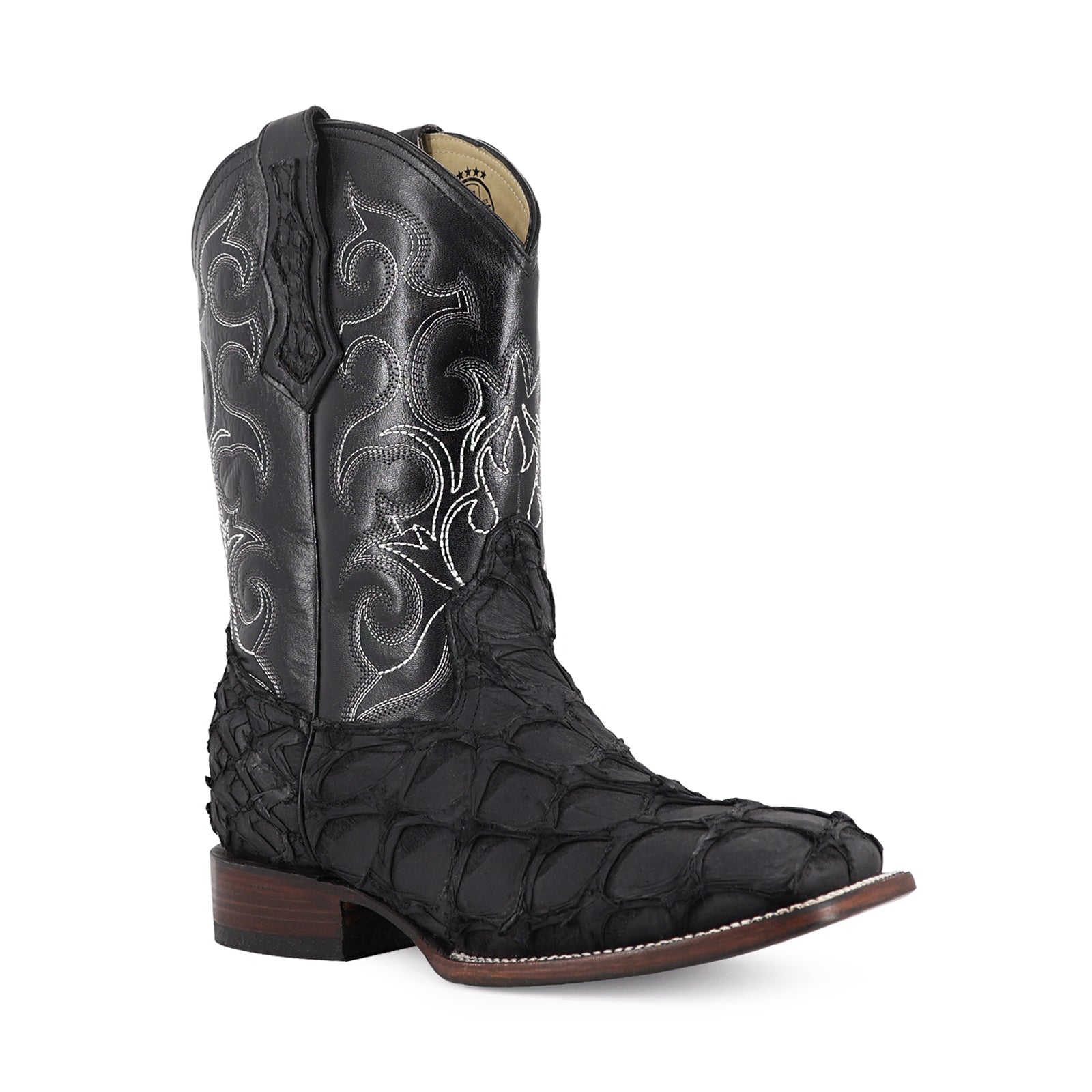 Combo Bota Y Cinto Vaq A Elegir Bota Bulldog Pescado Nobuck Negro