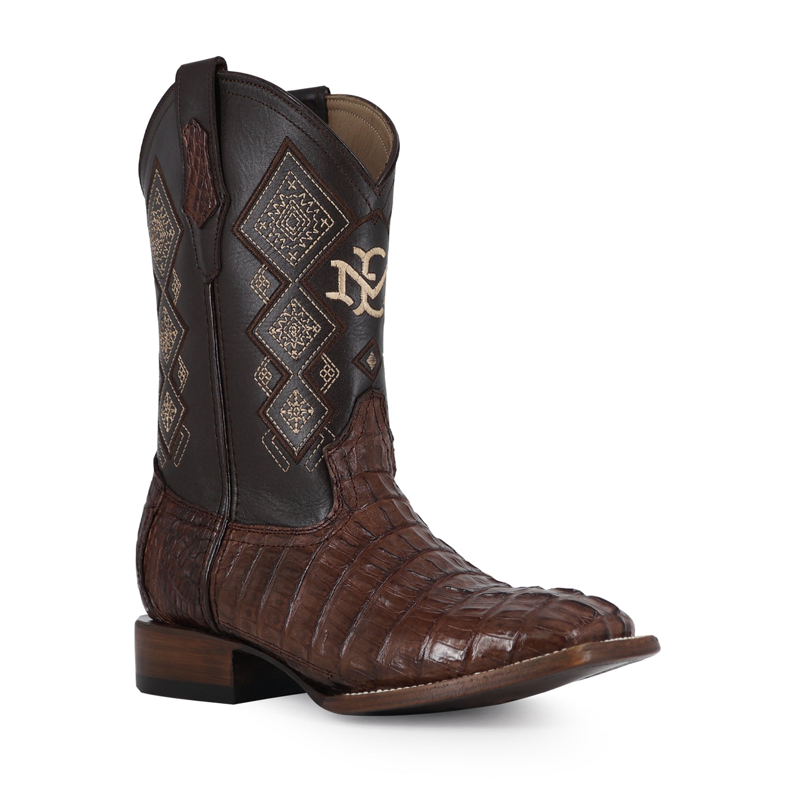 Bota Vaquera Bulldog Cocodrilo Cola tabaco