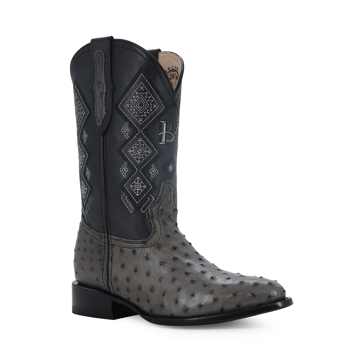 Bota Vaquera Oval Para Caballero Piel De Avestruz