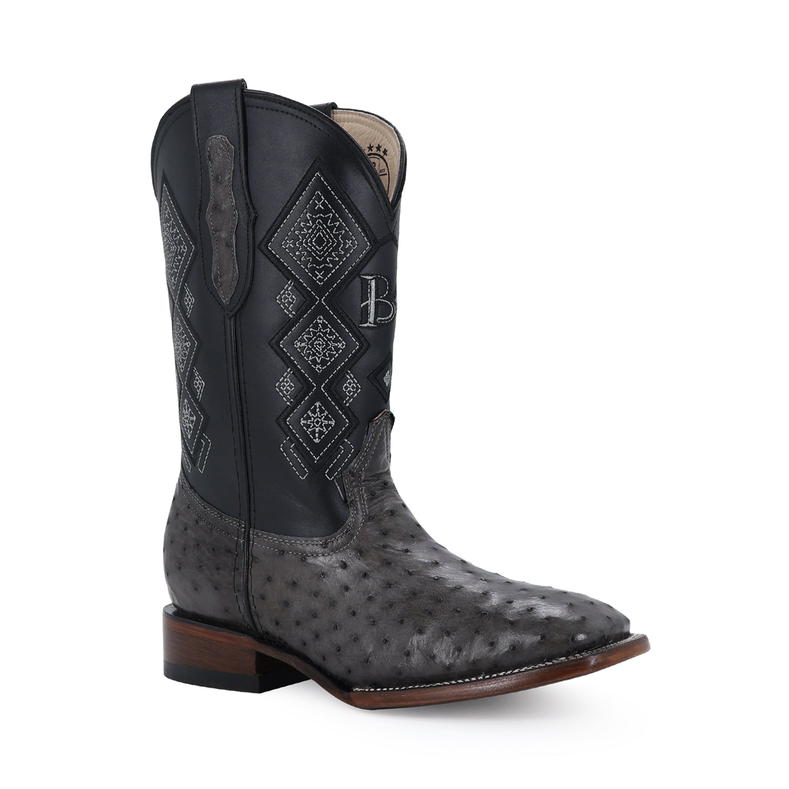 Bota Vaquera Bulldog Avestruz Gris