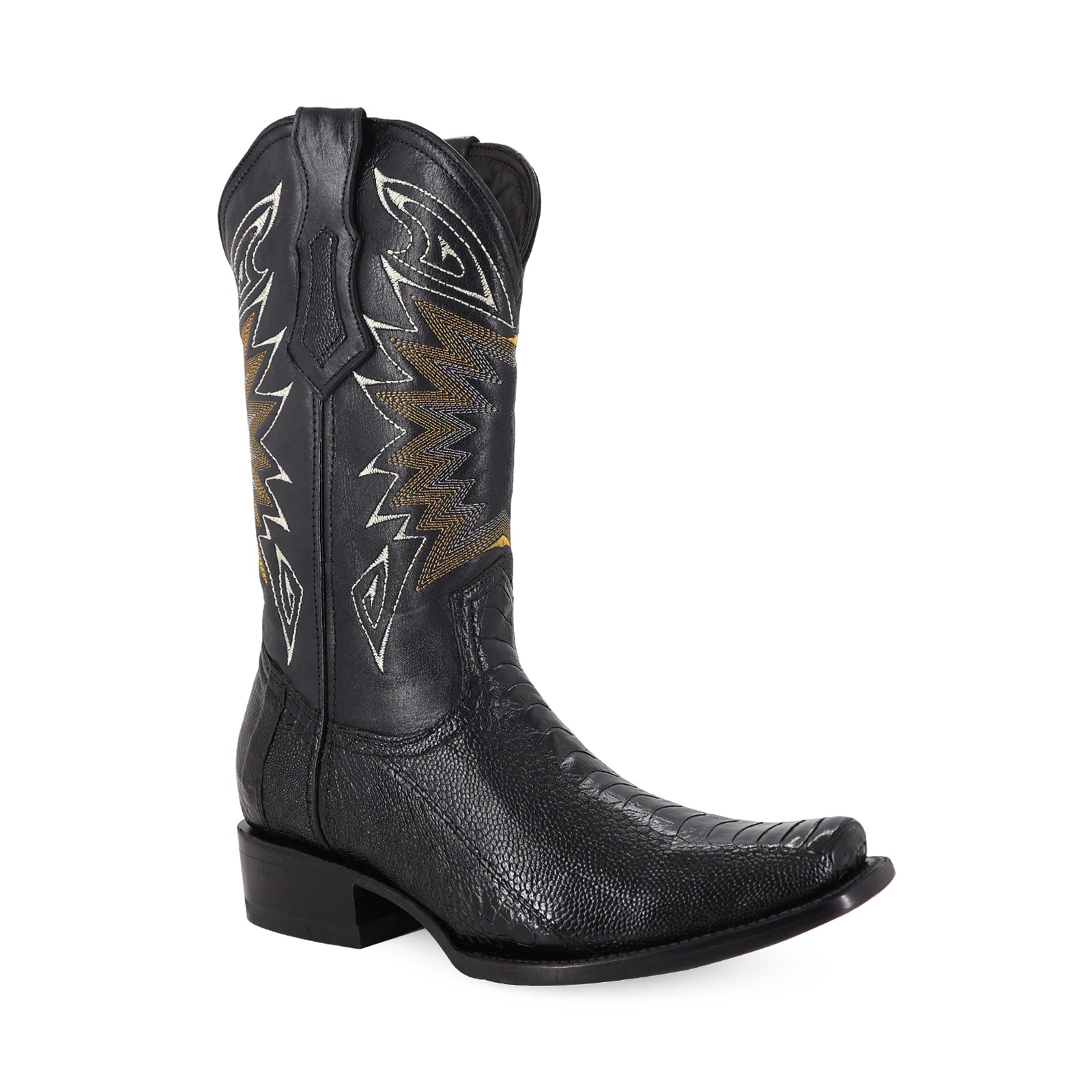 Bota Vaquera Dubai Pata de Avestruz Negro