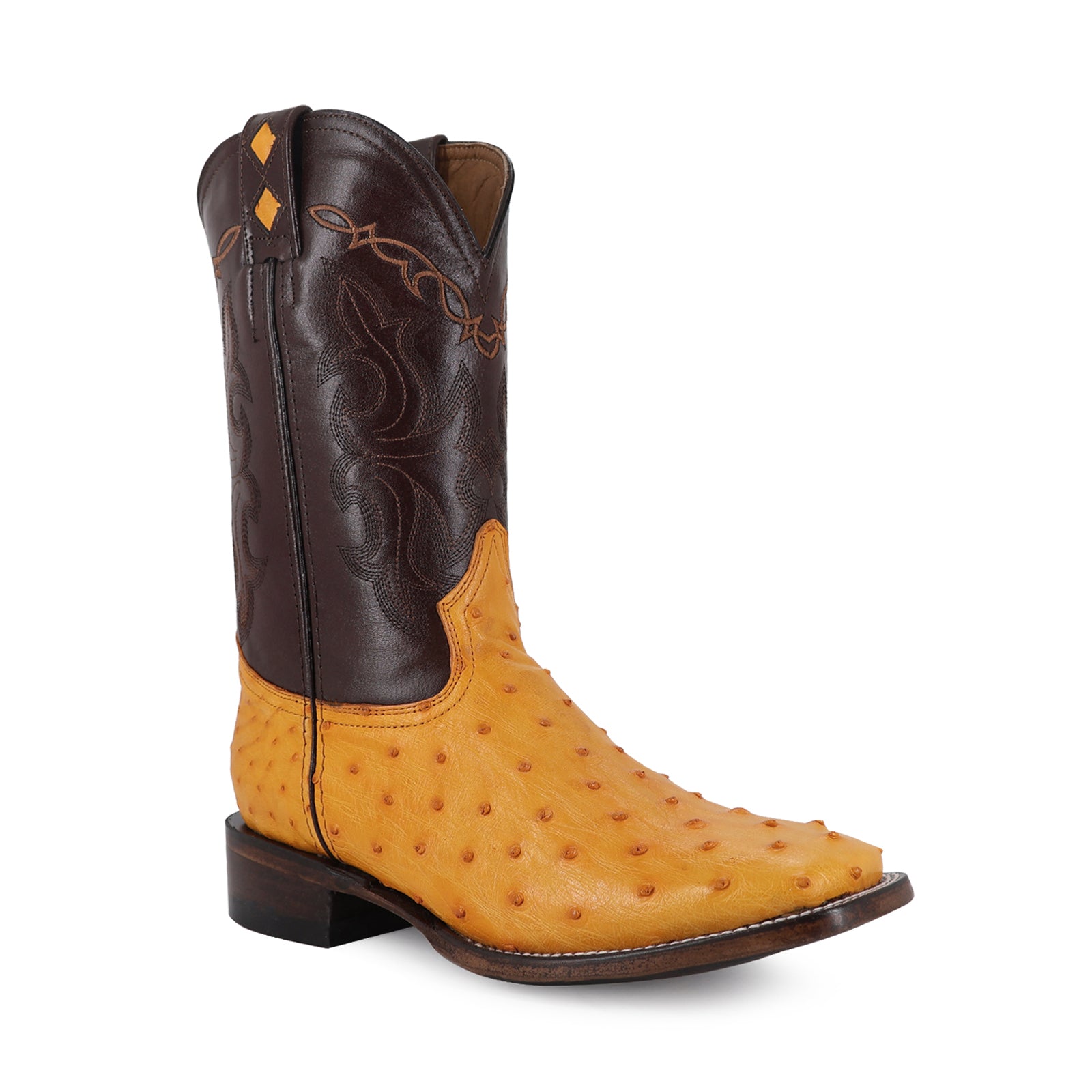 Bota Vaquera Bulldog Avestruz Mantequilla