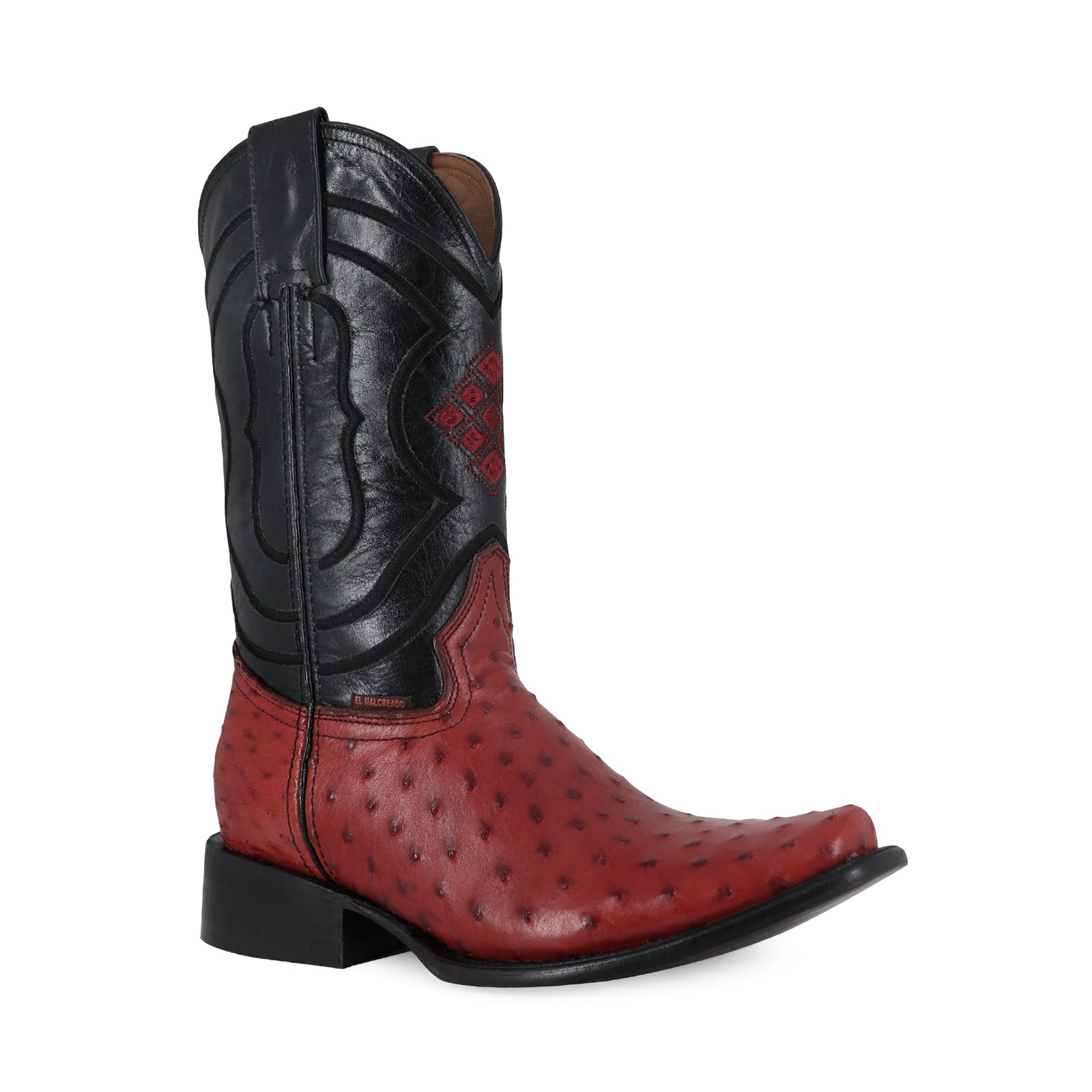 Bota Vaquera Dubai Avestruz Rojo