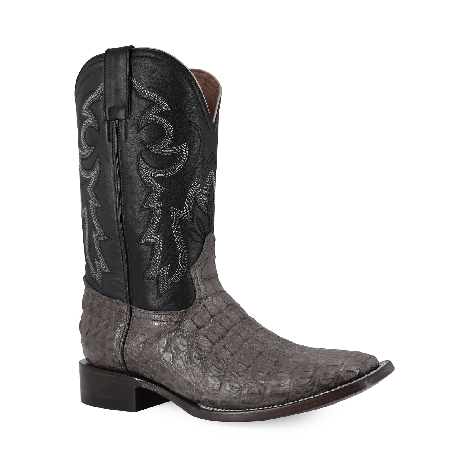 Bota Vaquera Bulldog Cocodrilo Lomo Gris