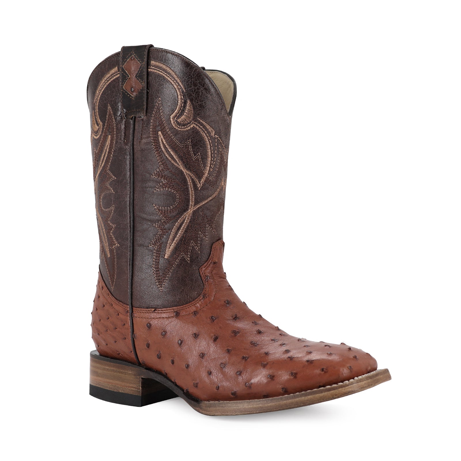 Bota Vaquera Bulldog Avestruz Rustico Brandy