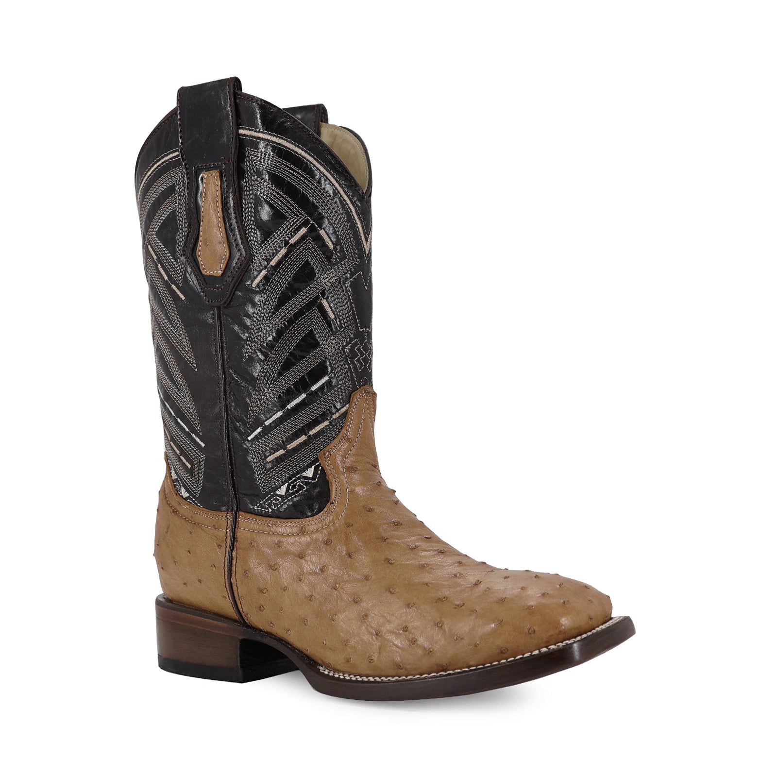 Bota Vaquera Bulldog Avestruz Rustico Umber bruciato