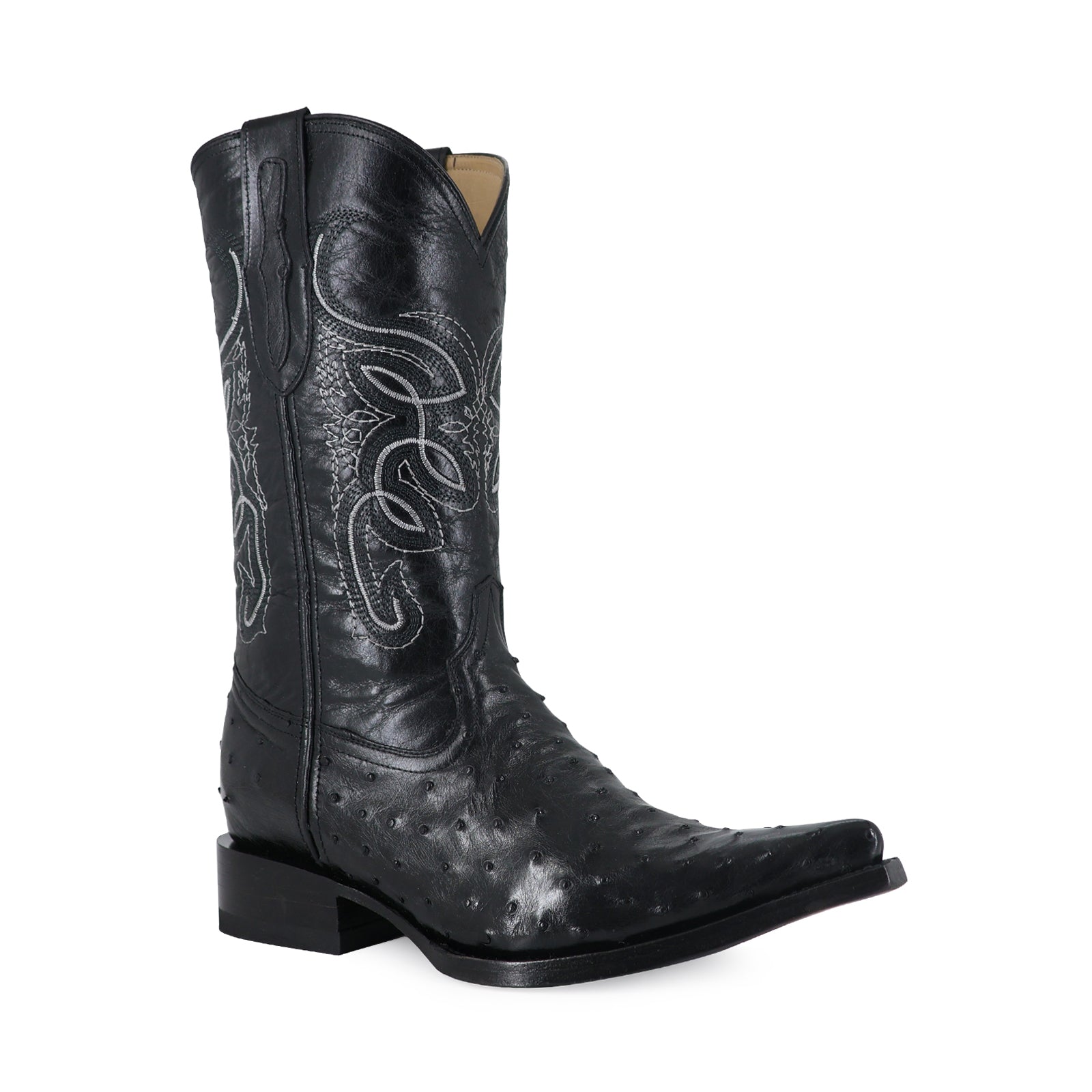 Bota Vaquera Chihuahua Avestruz Negro