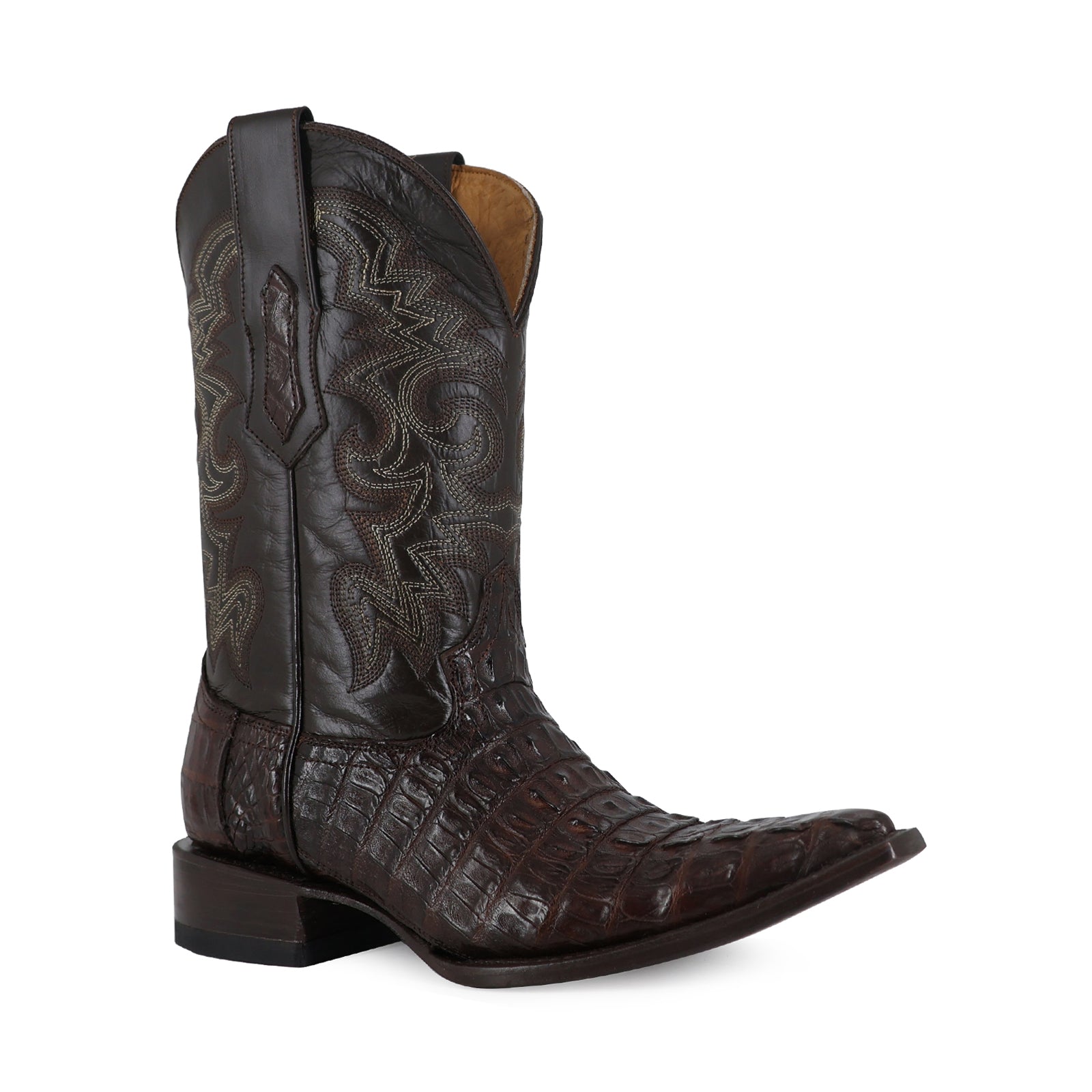 Bota Vaquera Chihuahua Cocodrilo Cola Cafe