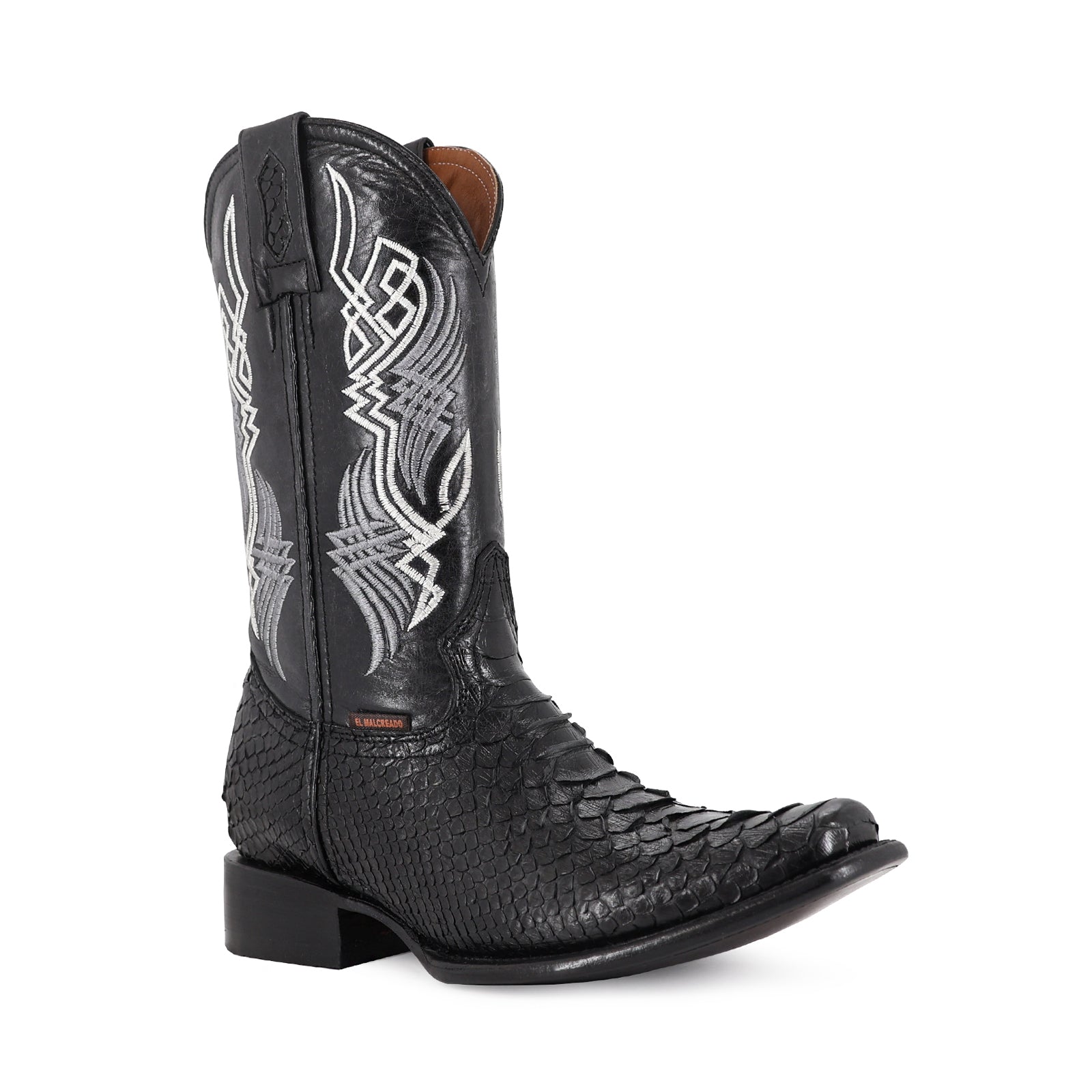 Bota Vaquera Dubai Pitón Negro