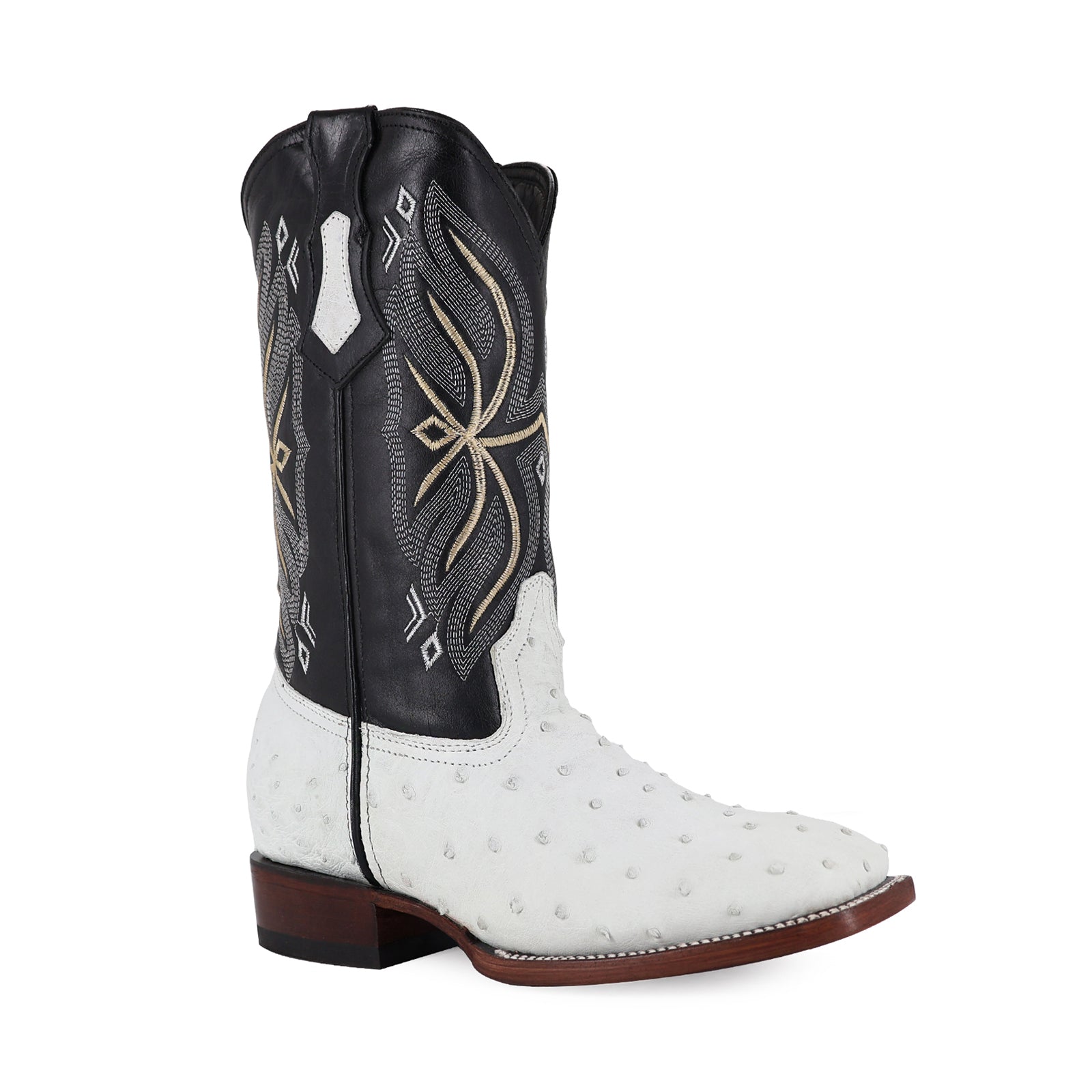 Bota Vaquera Bulldog Avestruz Blanco