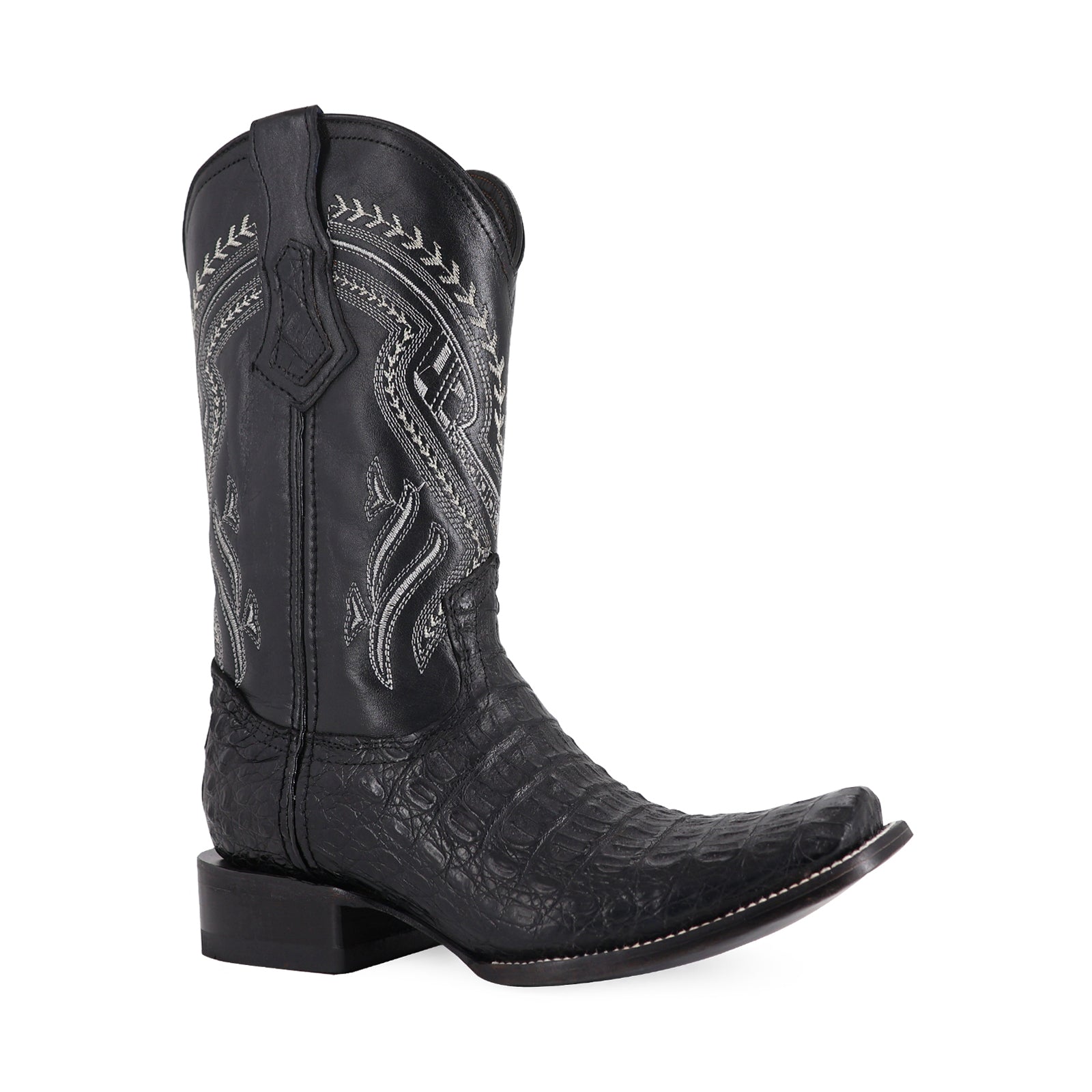 Bota Vaquera Dubai Cocodrilo Lomo Negro