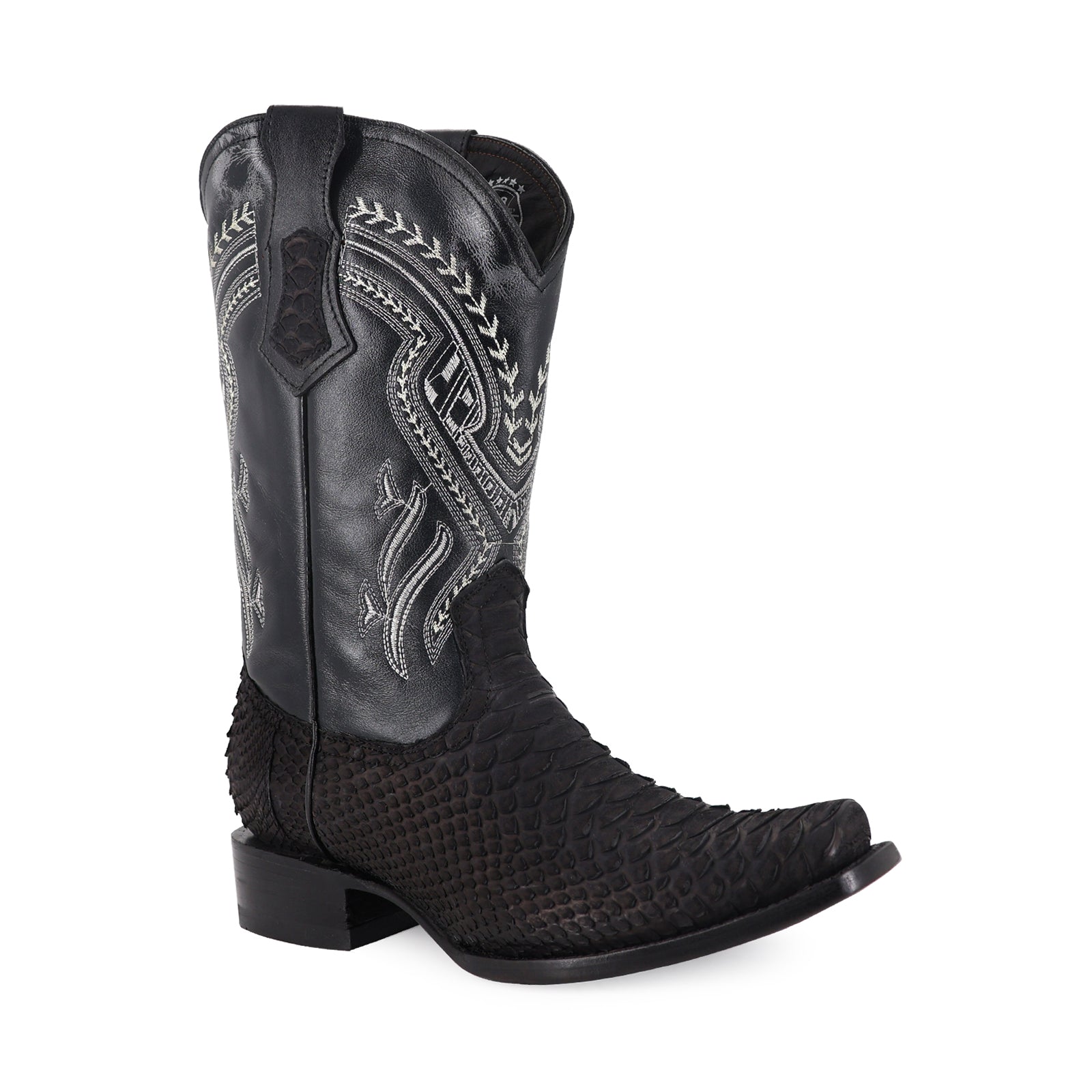 Bota Vaquera Dubái Pitón Nobuck Negro