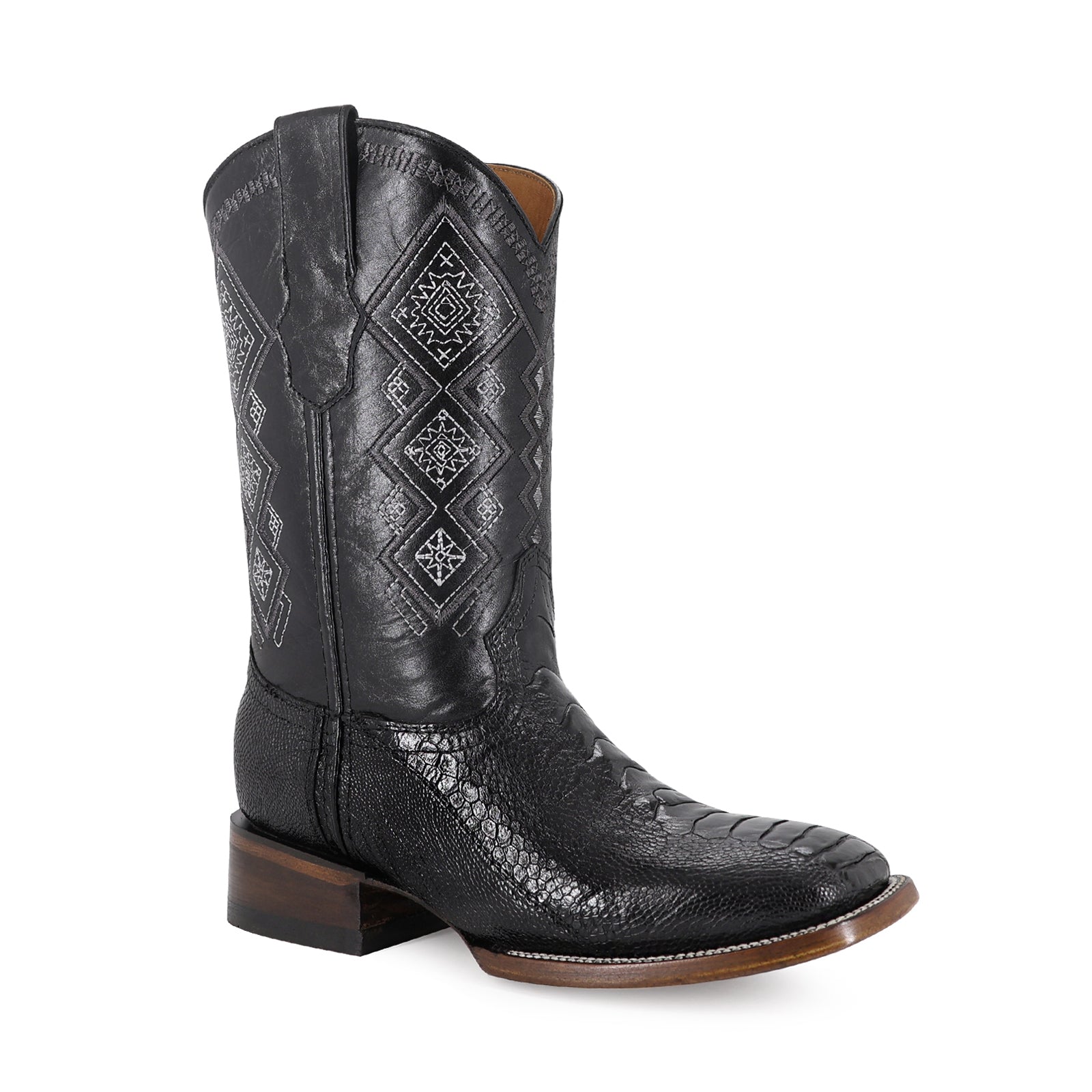 Bota Vaquera Bulldog Pata de Avestruz Negro