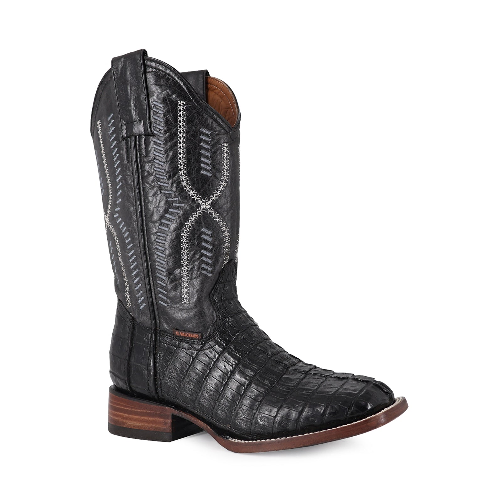 Bota Vaquera Bulldog Cocodrilo Cola Negro