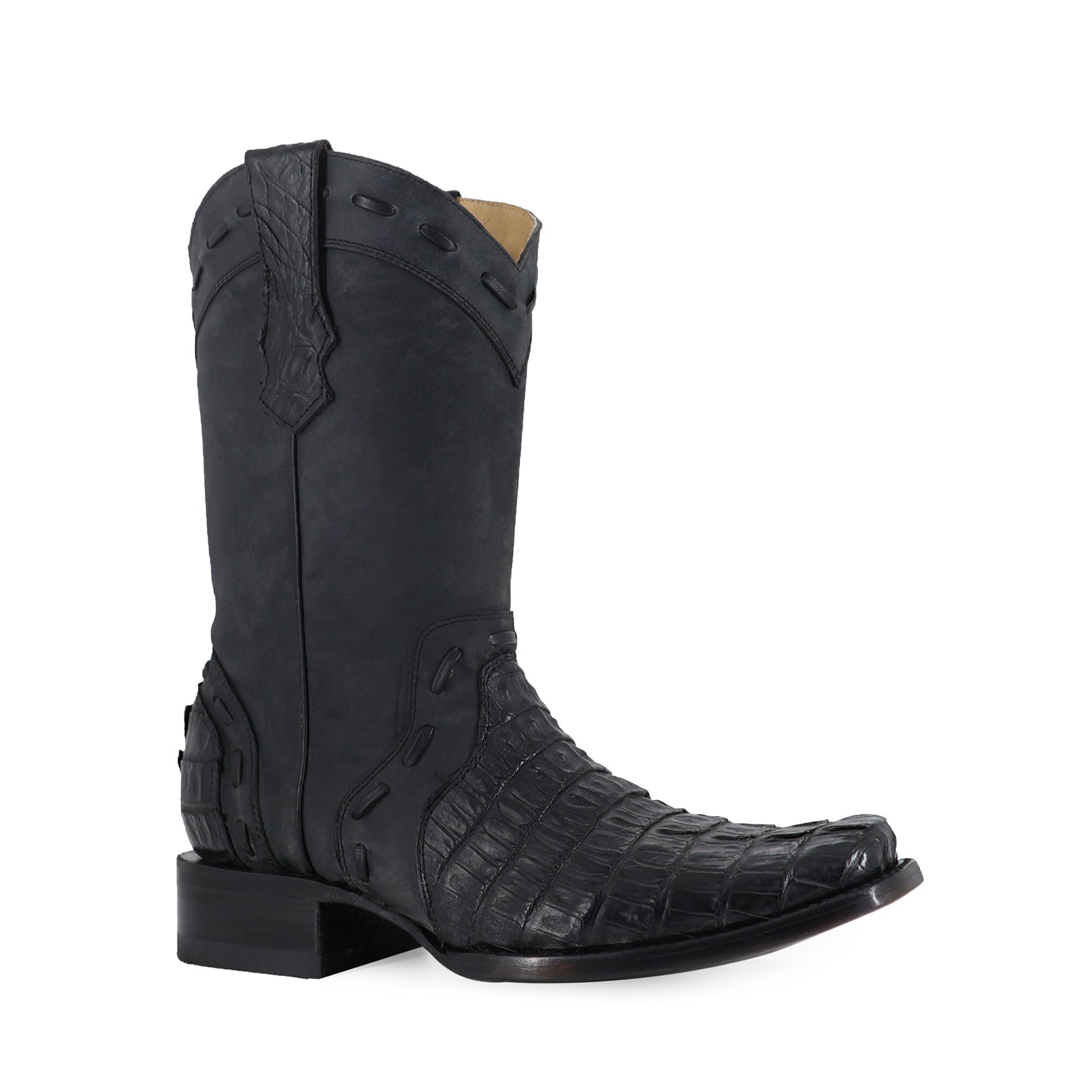 Bota Vaquera Franco Cocodrilo-Cola Negro