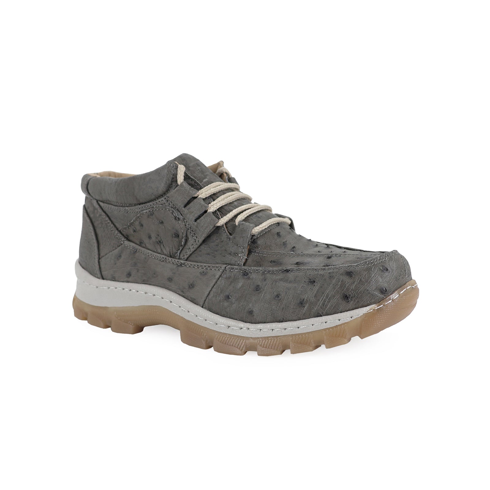 Zapato Perry Para Hombre En Piel De Avestruz Gris