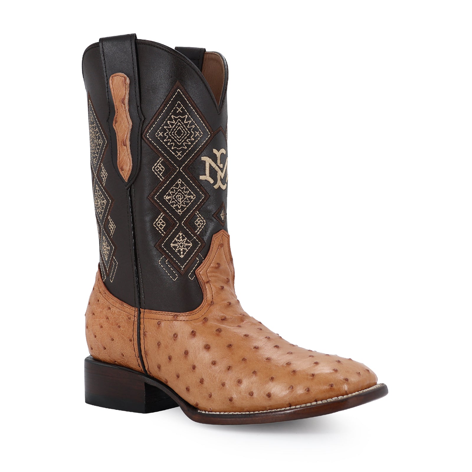 Bota Vaquera Bulldog Avestruz Coñac