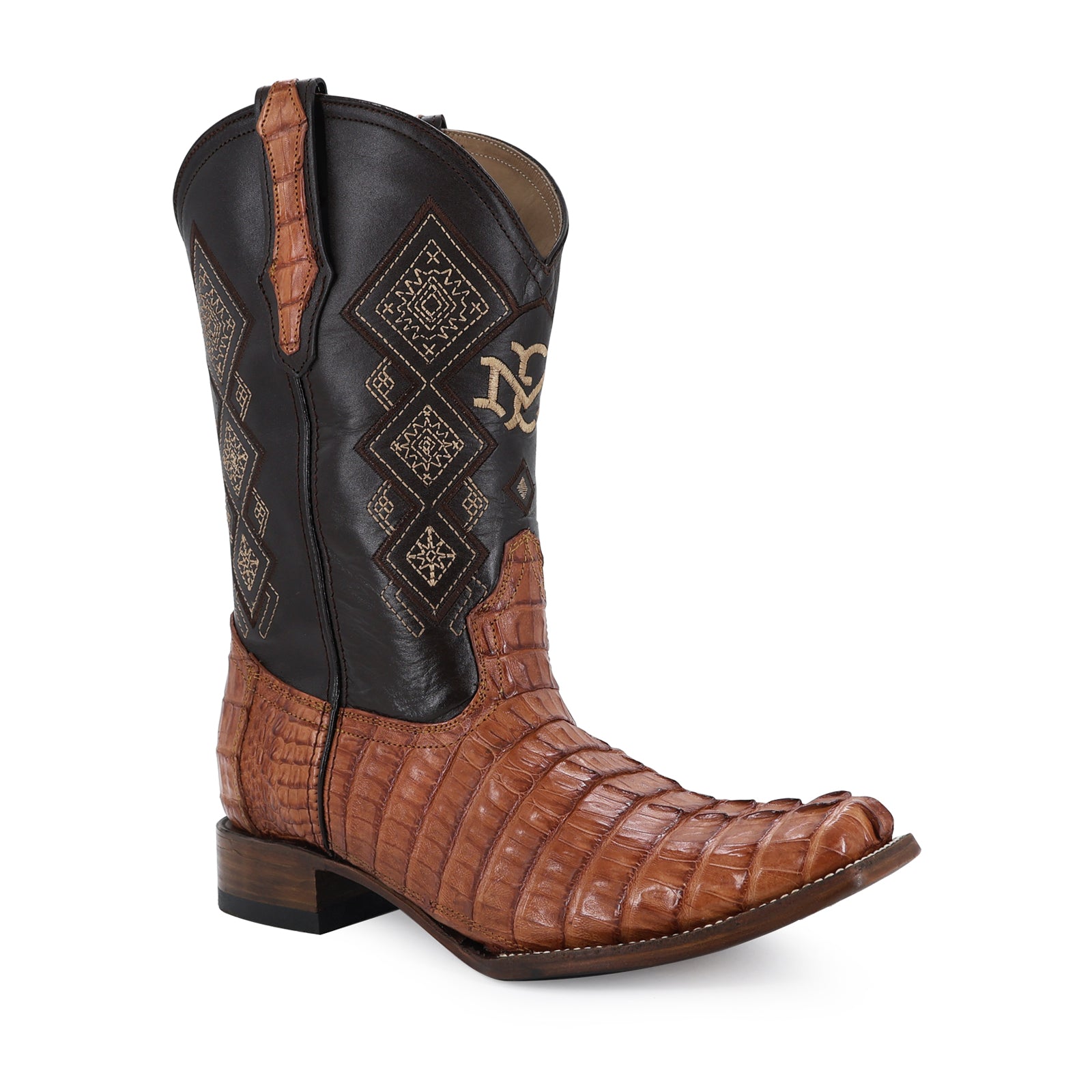 Bota Vaquera Dubai Cocodrilo Cola Coñac