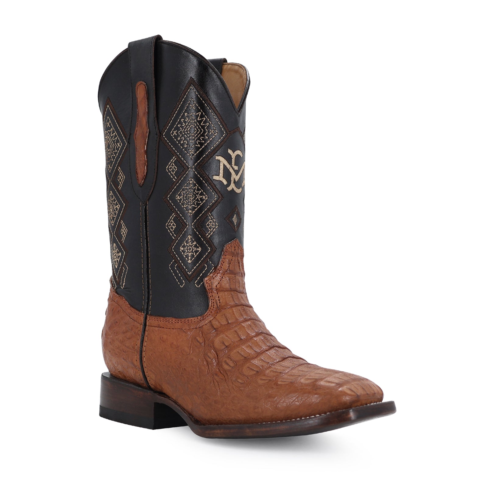 Bota Vaquera Bulldog Cocodrilo Lomo Coñac