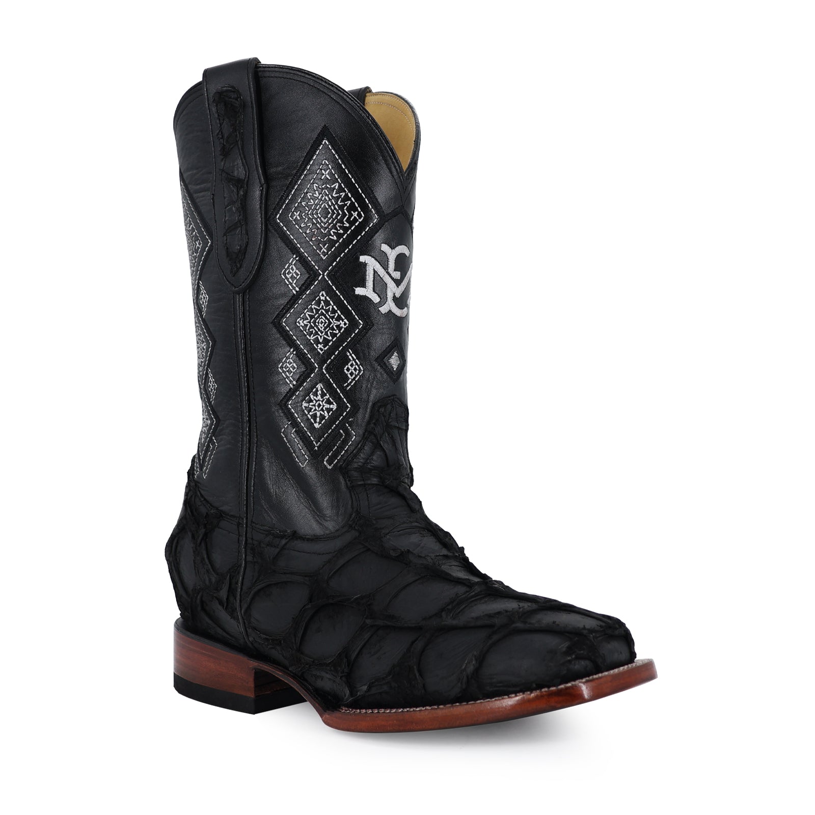 Bota Vaquera Bulldog Pescado Nobuck Negro