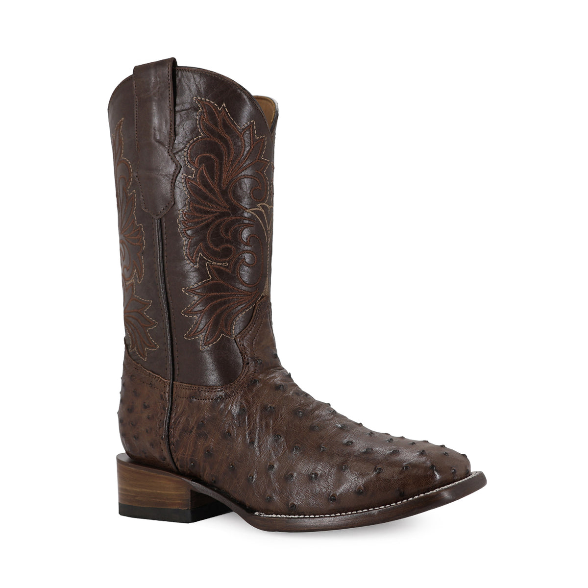 Bota Vaquera Bulldog Para Caballero Modelo Avestruz Rustico