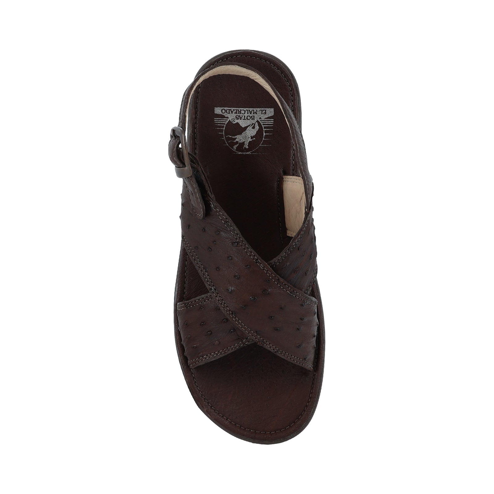 Huarache Para Hombre En Avestruz Cafe