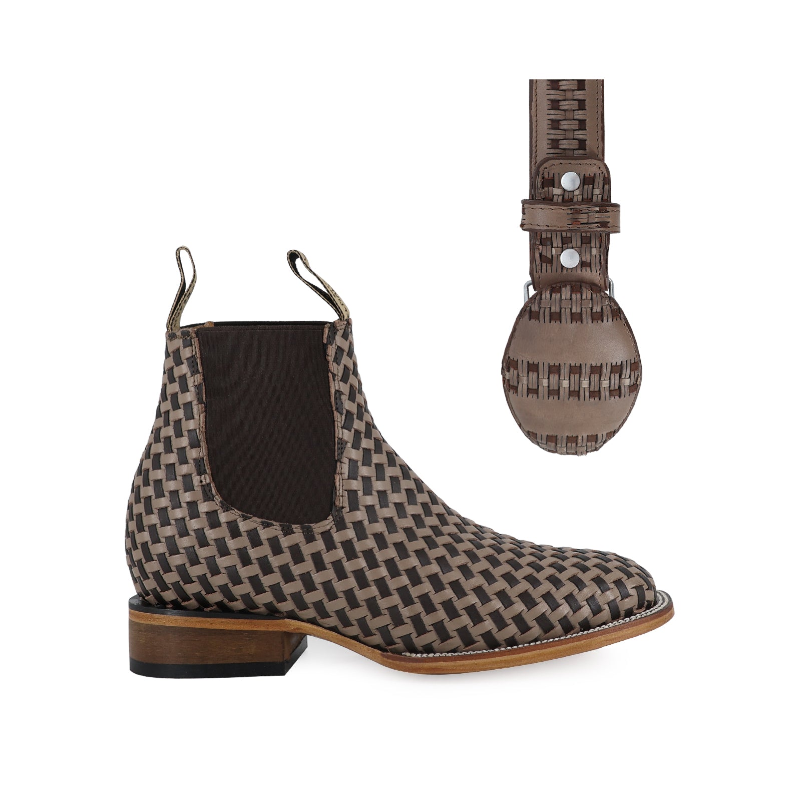 Combo Bota Y Cinto Vaq A Elegir Botin Petatillo Beige